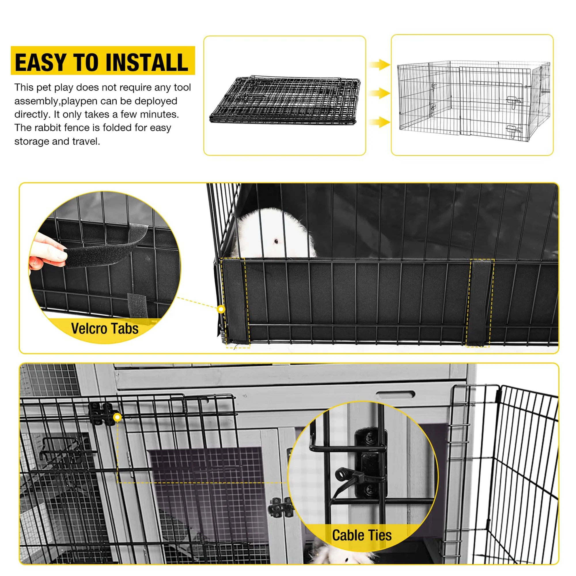 Morgete Pet Playpen, Small Animal Playpen for Rabbits Hamsters Guinea Pigs Cage Exercise Pen and Enclosure Waterproof