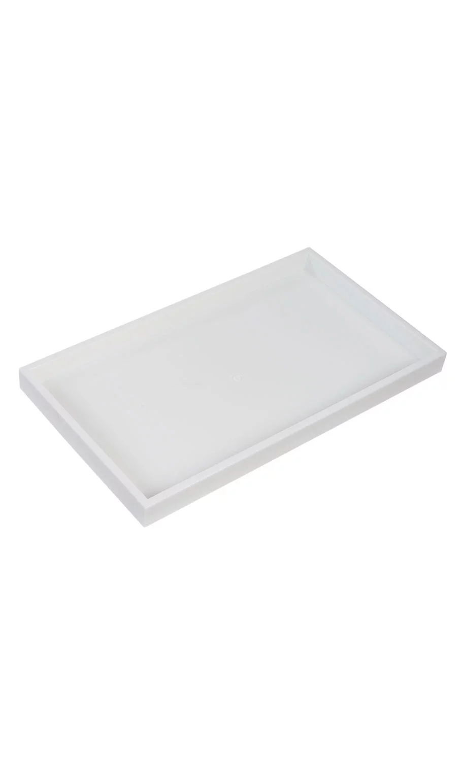 Large White Plastic Stackable Tray - 14 3/4