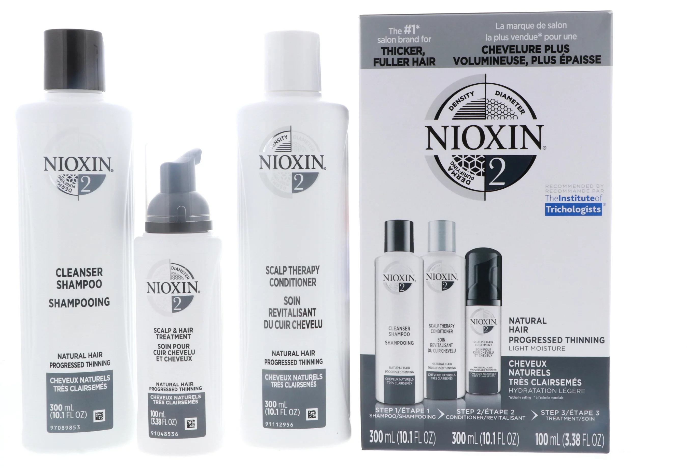Nioxin System 2 Trio: Cleanser Shampoo 10.1 oz , Scalp Therapy Conditioner 10.1 oz , Scalp & Hair Treatment 3.38 oz