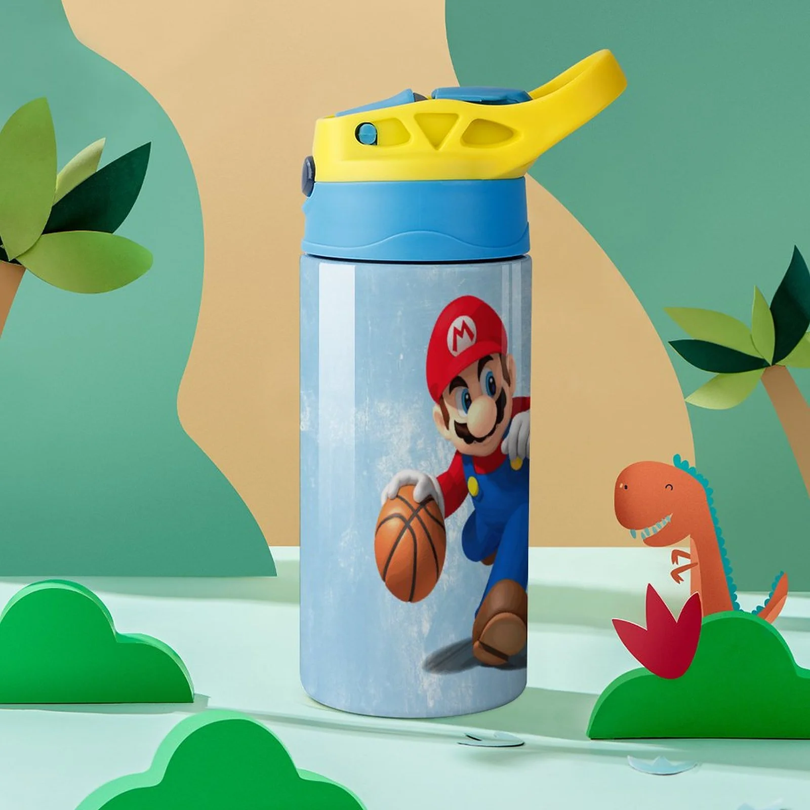 Luigi Mario Kid's Insulated Water Bottle With Straw Vacuum Stainless Steel Cup Leak-Proof Children Toddler Thermoses