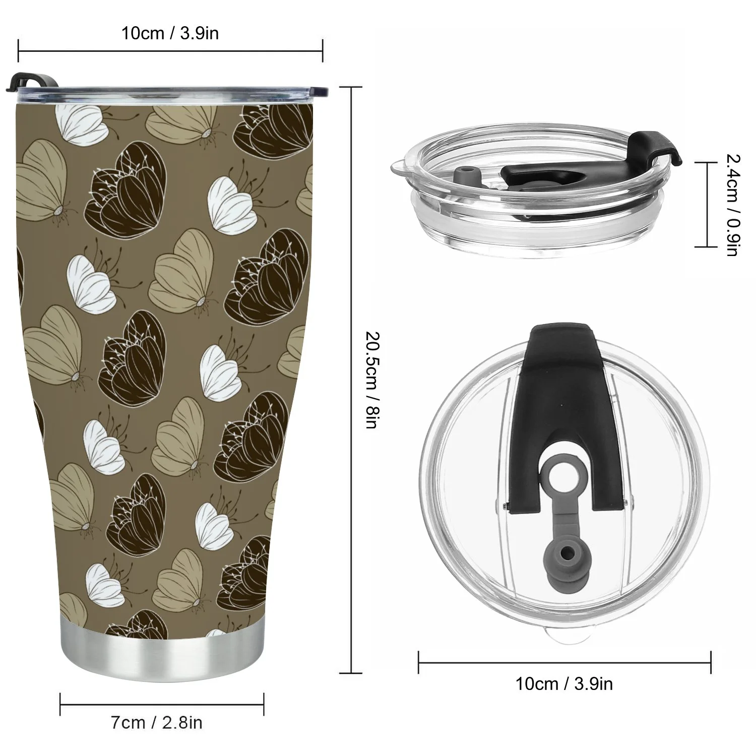 Hidove Stainless Steel Tumbler, Abstract Flower Pattern Background 30oz Leak Proof & Stainless Steel Bottle for Hot & Cold Drinks - Coffee Travel Mug, Water Metal Canteen, Thermal Cup