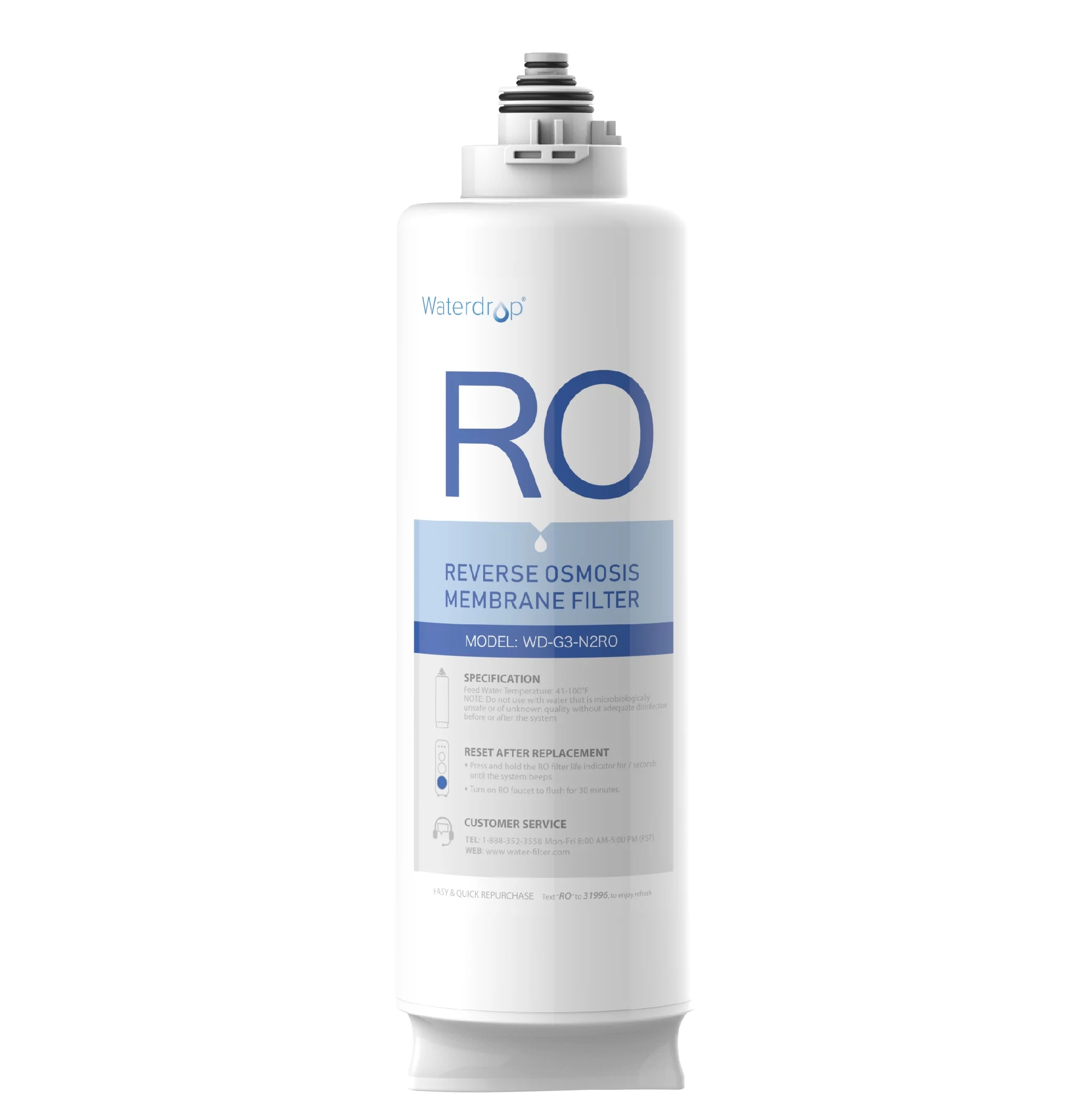 1 Pack Waterdrop WD-G3-N2RO Reverse Osmosis membrane Filter, 2-Year Lifetime, Replacement for WD-G3-W Reverse Osmosis System