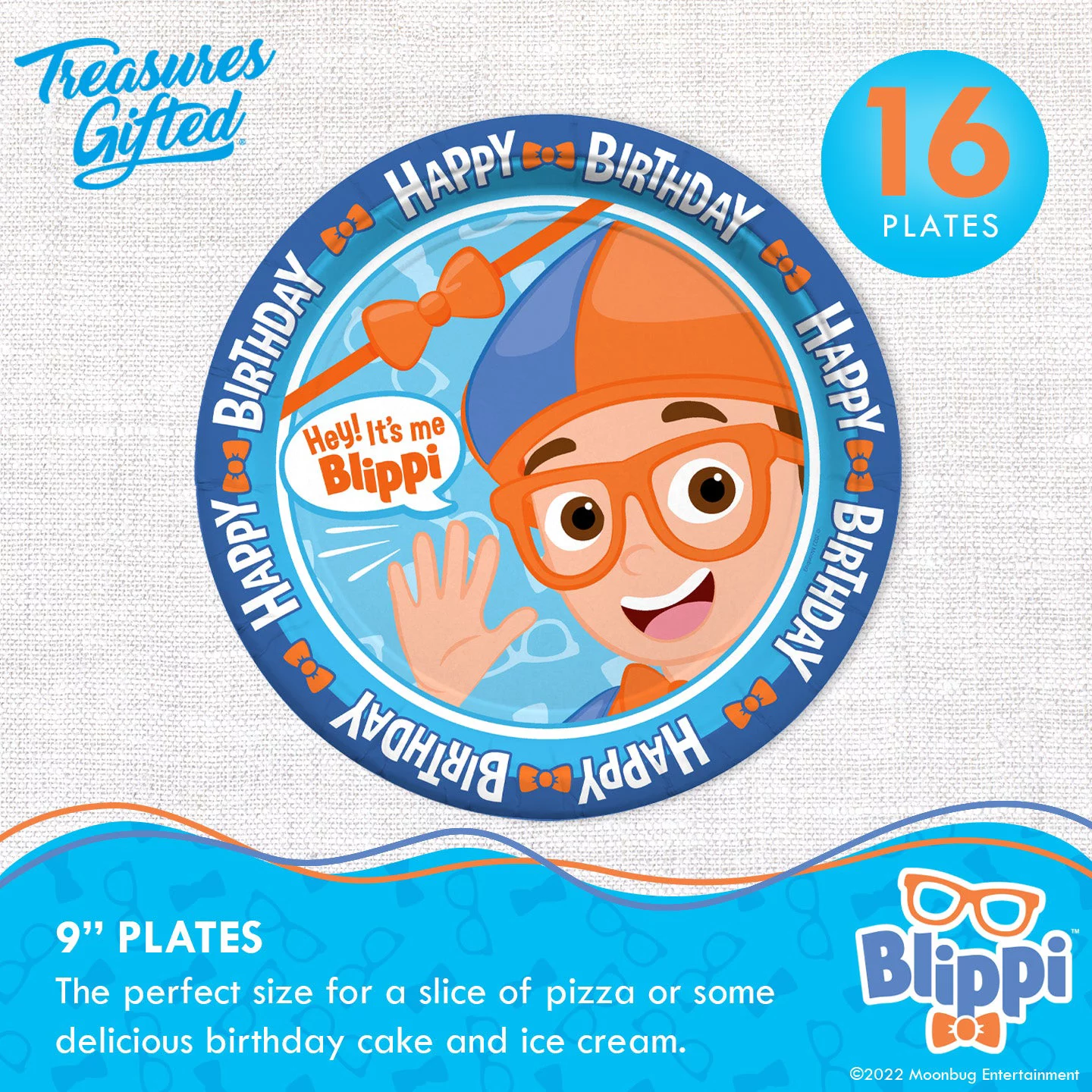 Blippi Birthday Party Tableware Classic Set for 16 Guests