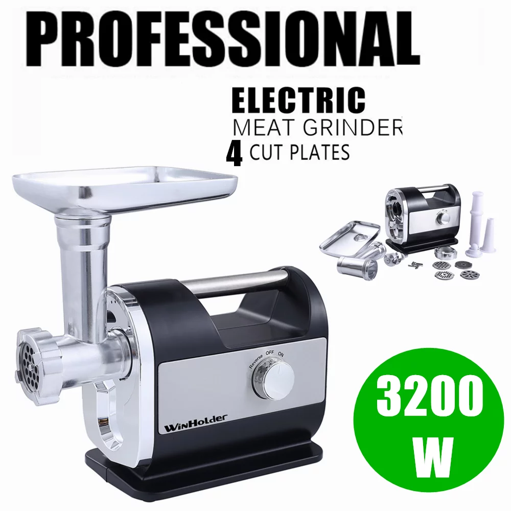 3200W Commercial Electric Meat Grinder Sausage Stuffer Mincer Stainless Steel