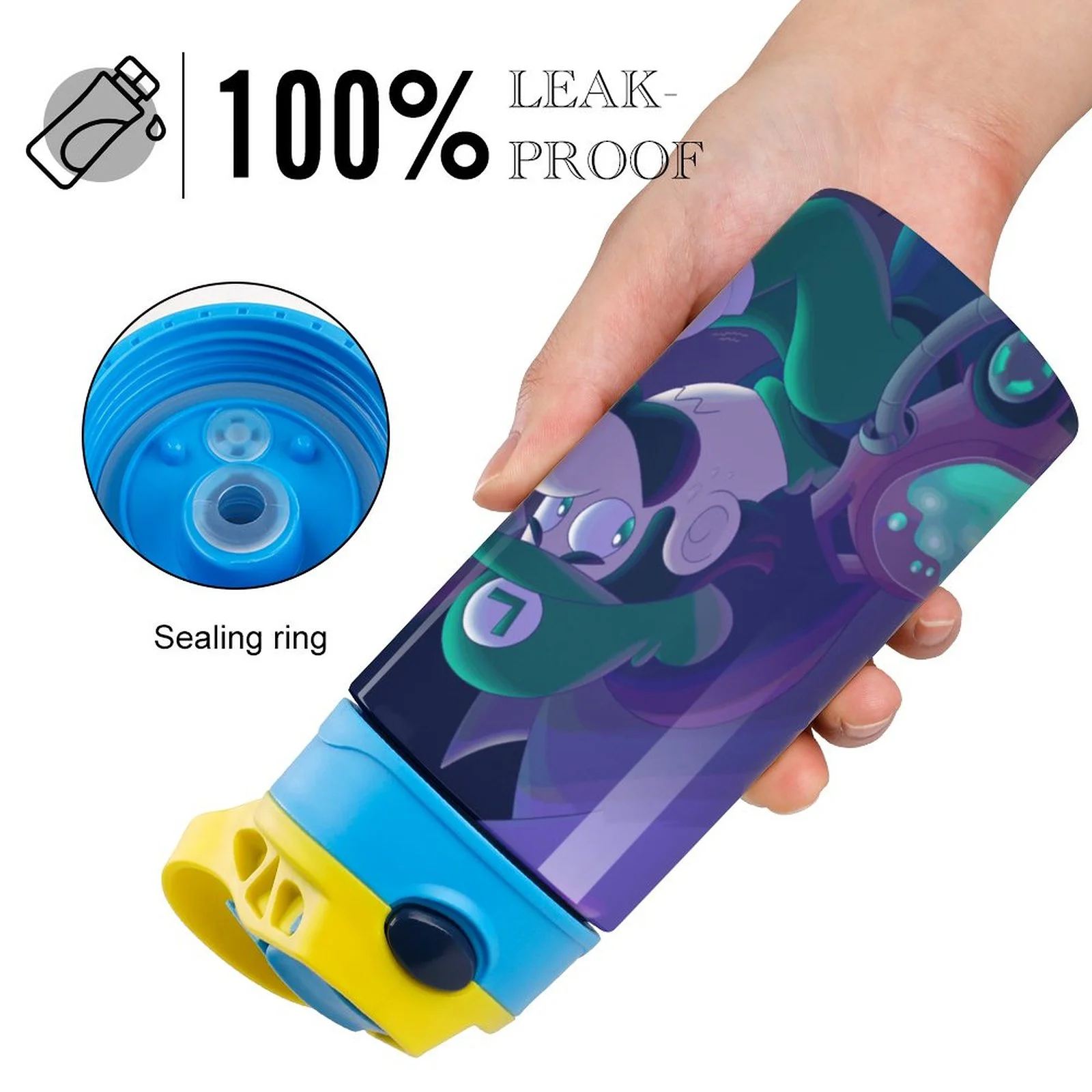 Luigi's Mansion Boo Kid's Insulated Water Bottle With Straw Vacuum Stainless Steel Cup Leak-Proof Children Toddler Thermoses