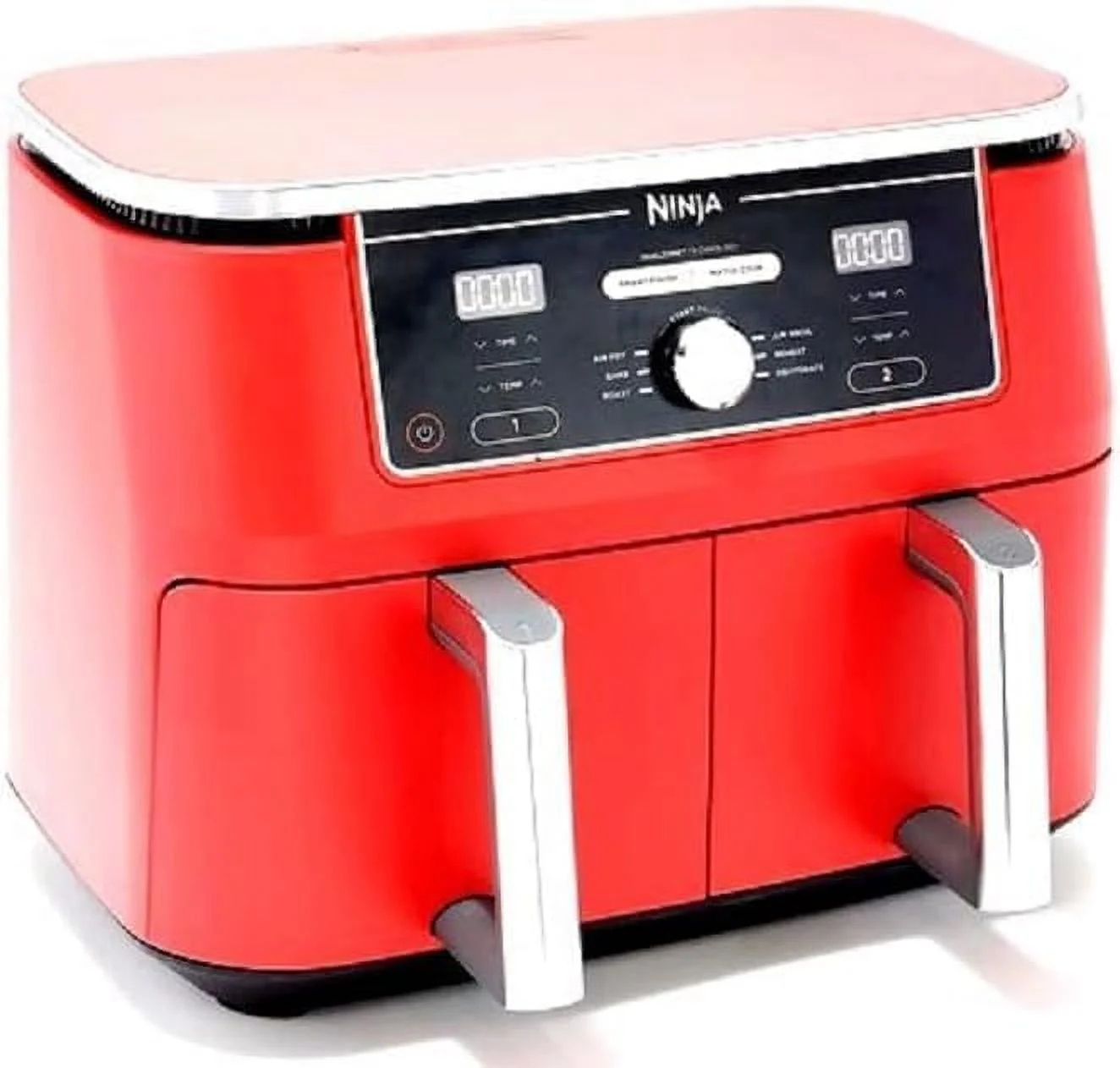 Restored Ninja DZ401 Foodi 6-in-1 10-qt. XL 2-Basket Air Fryer with DualZone Technology 10 Quart Air Fryer, Red (Refurbished)