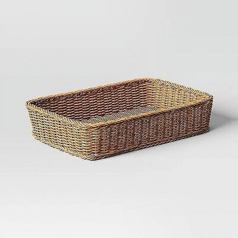 Rectangle Rattan Weave Tray - Threshold