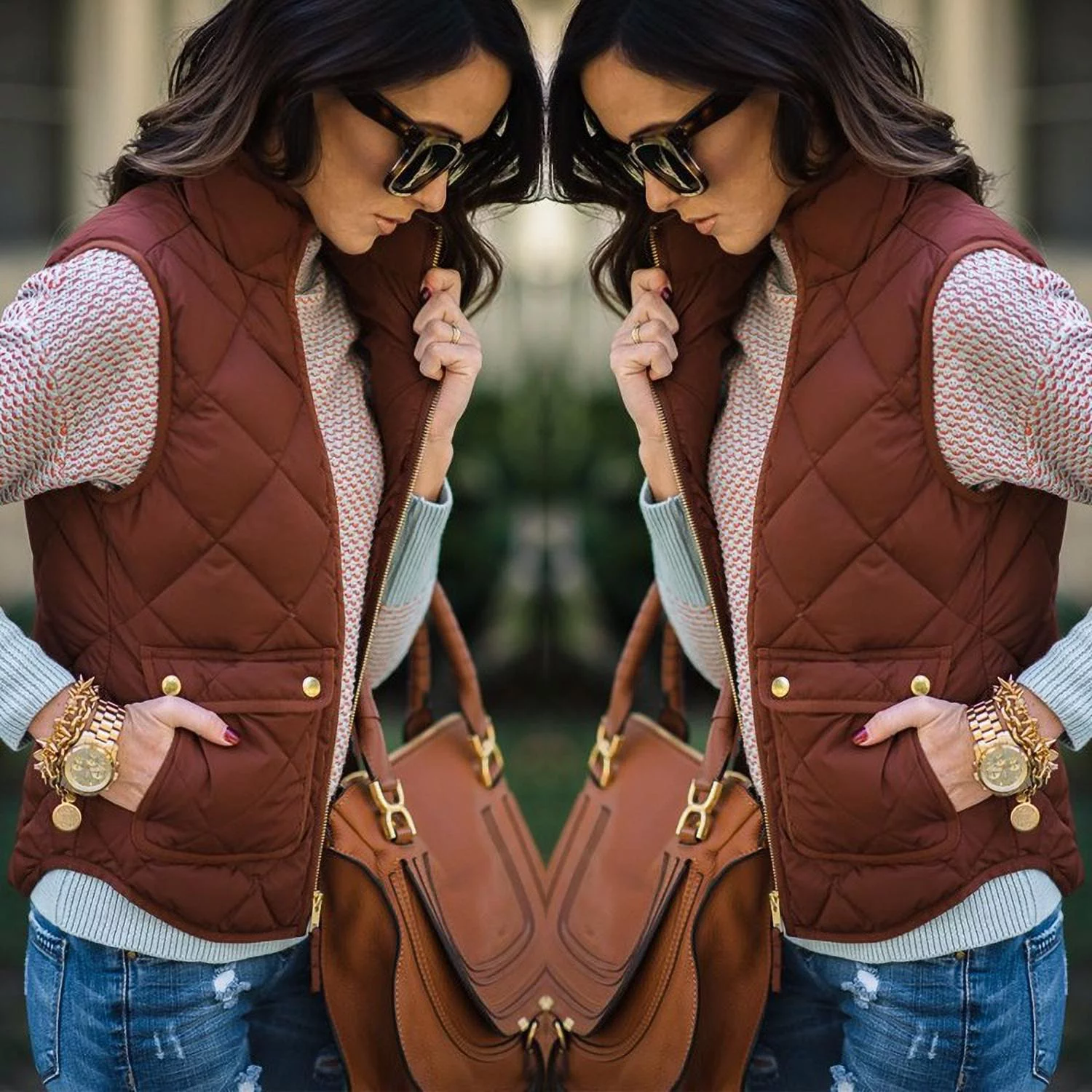 Women Winter Slim Fleece Warm Parka Trench Coat Sleeveless Jacket Vest Waistcoat
