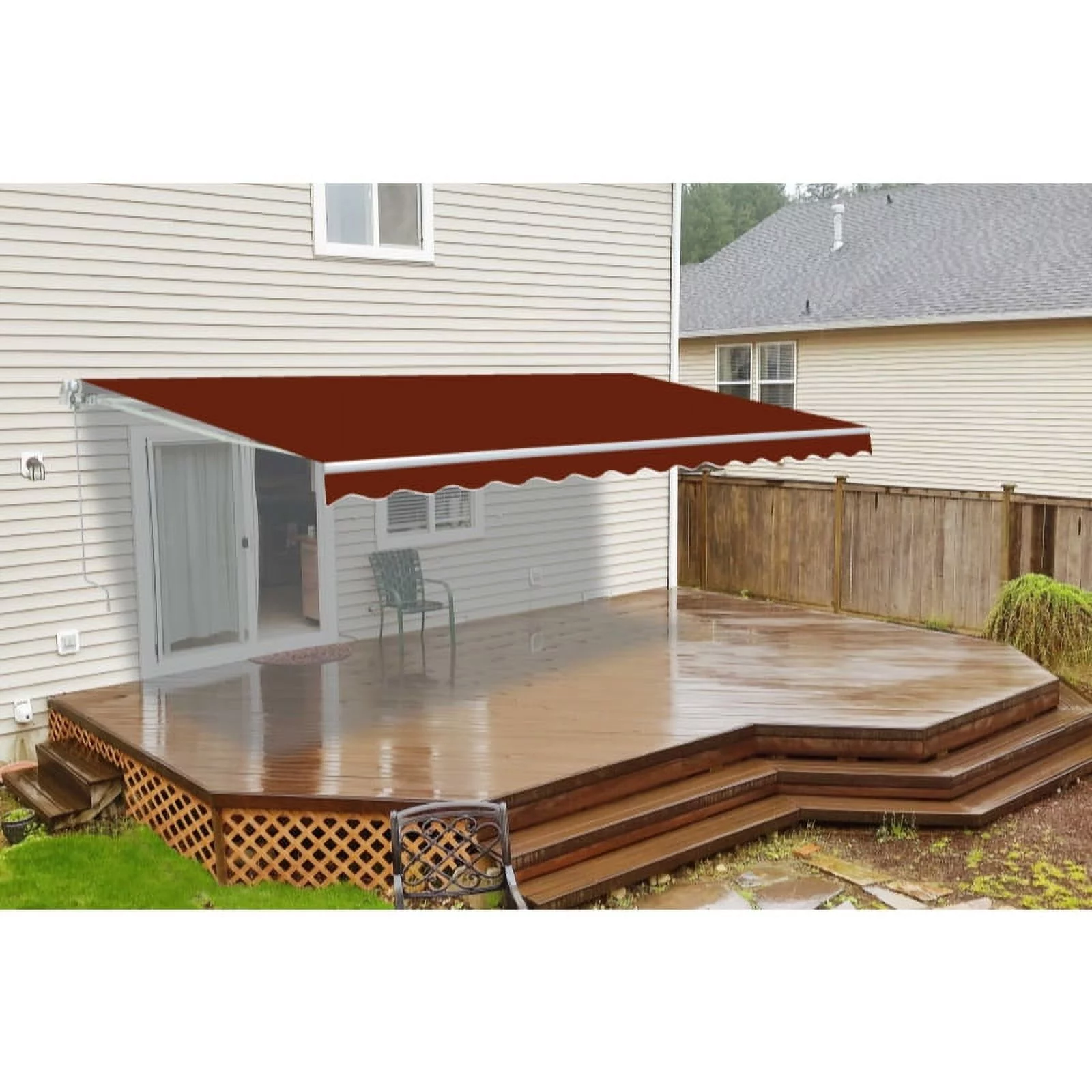 ALEKO 13'x10' Retractable Awning Fabric Replacement, Burgundy Color