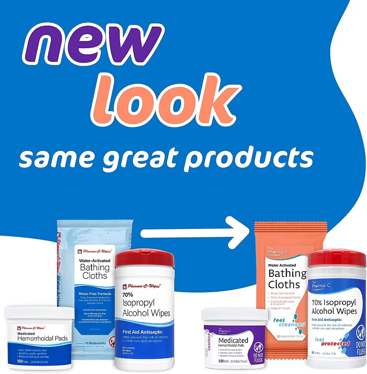 Pharma-C-Wipes 3% Hydrogen Peroxide Wipes, Antiseptic Skin WIpe, 5.6 Inches x 7 Inches, 40 Wipes per Canister, 6 Canisters