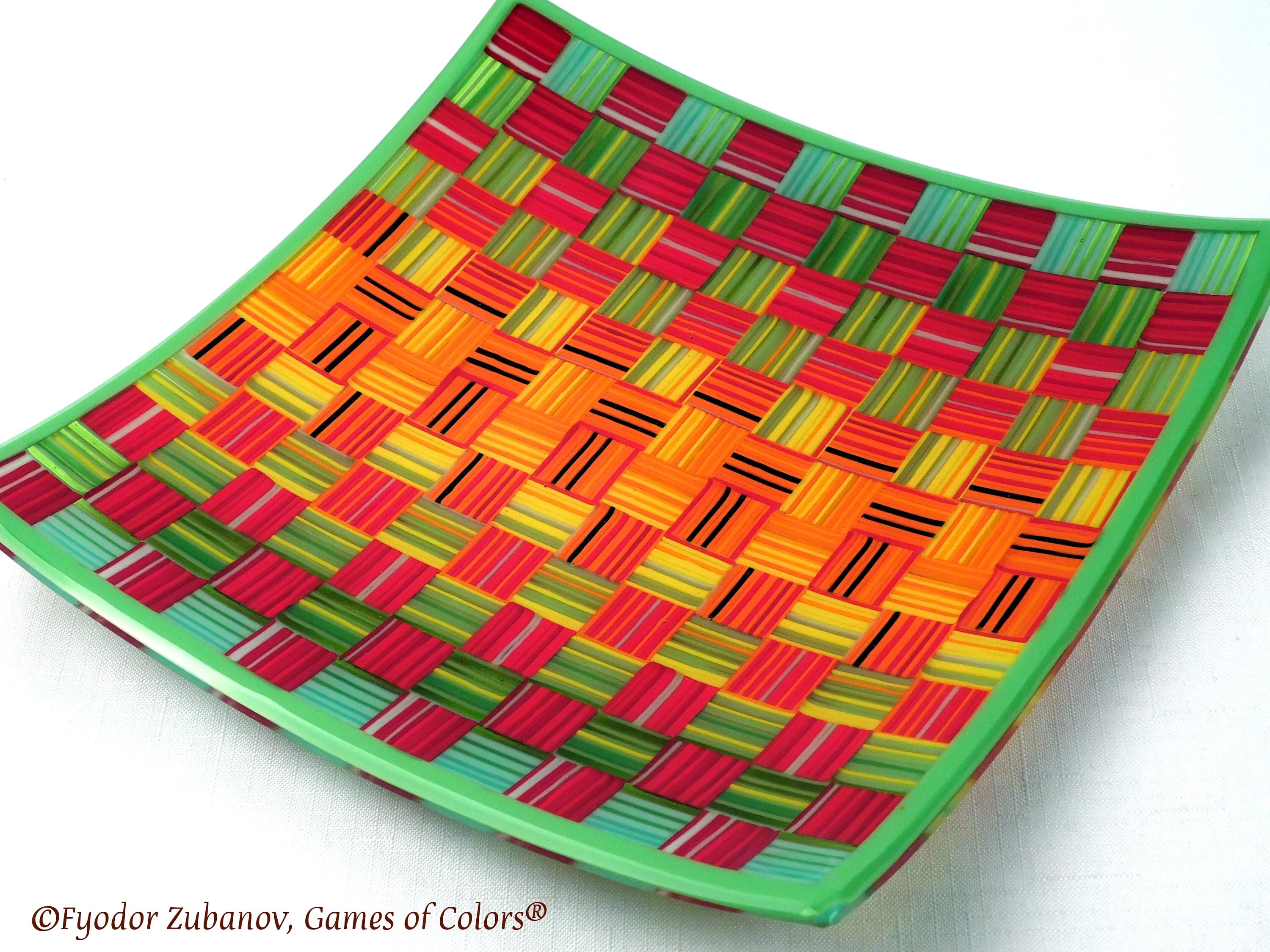 A decorative square plate 