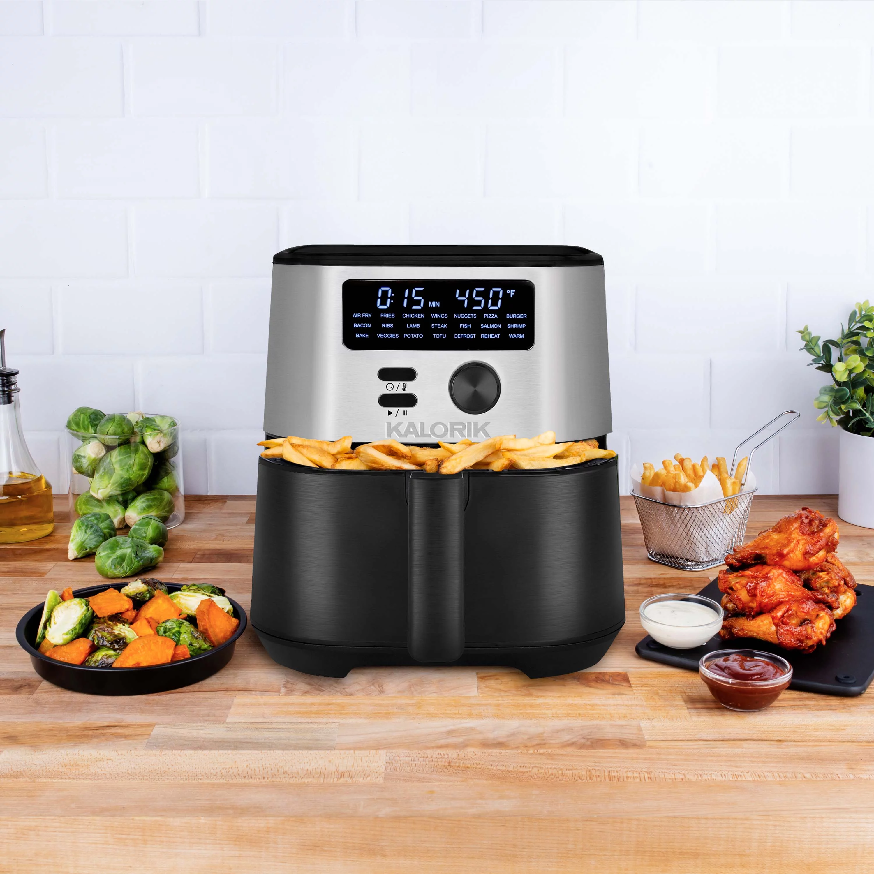 Kalorik MAXX® 4 Quart Digital Air Fryer with 4 Accessories, Black & Stainless Steel, FT 50929 OW