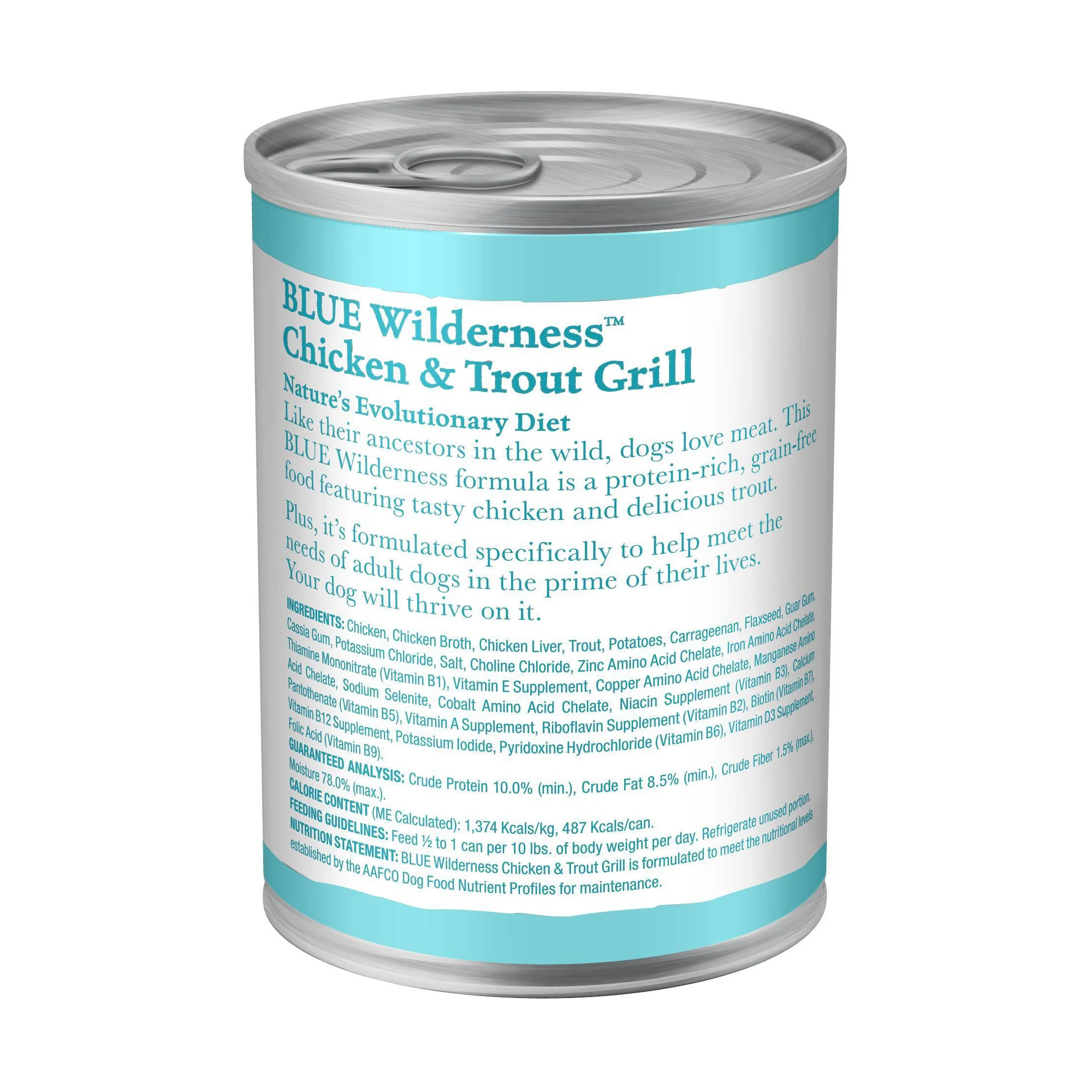 Wilderness Grain Free Wet Dog Food Chicken & Trout Fish Grill - 12.5oz/12ct Pack