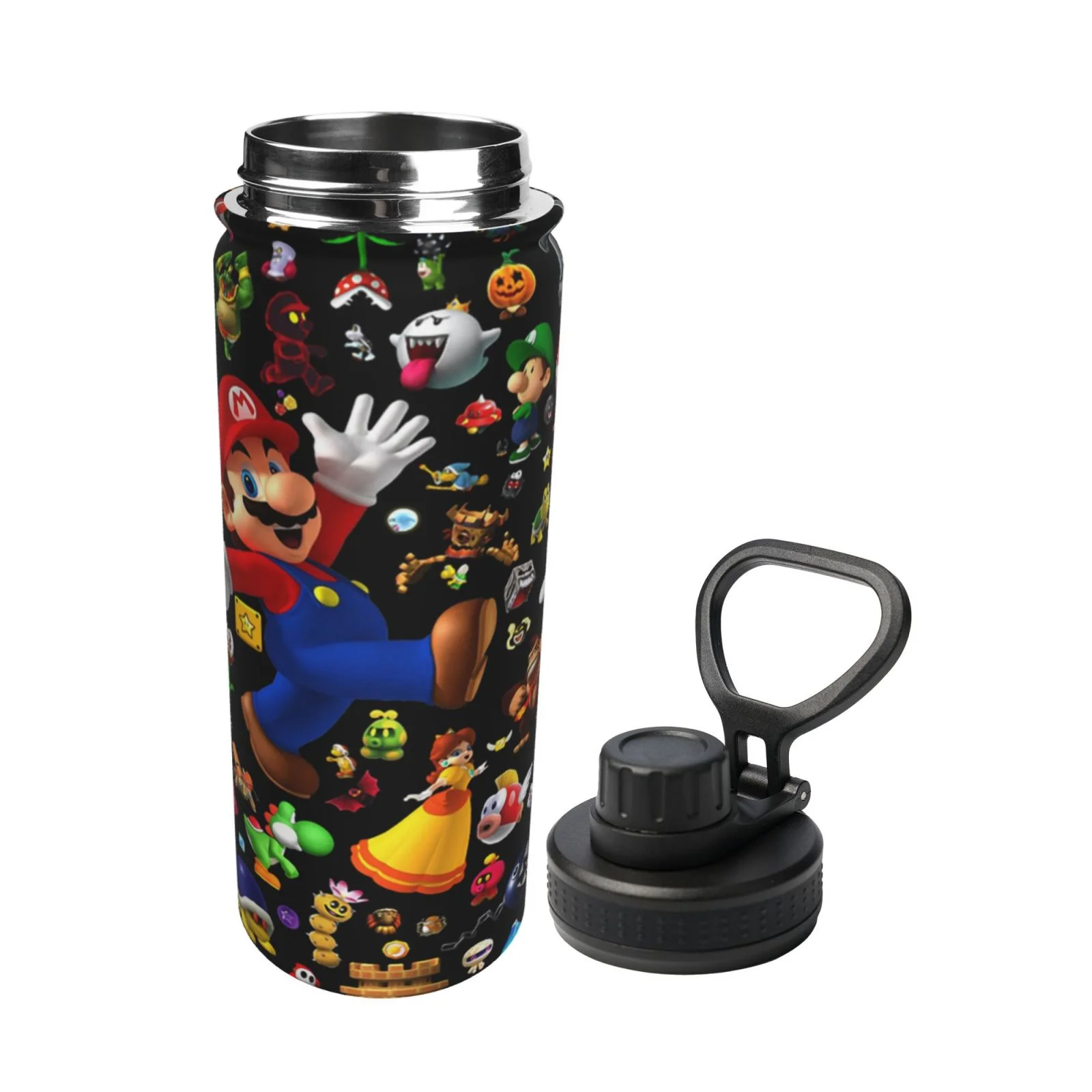 Mario Bros. Luigi Unisex Sports Insulated Water Bottles Kettle Stainless Steel Portable Cup 18OZ For School Travel Gym Running