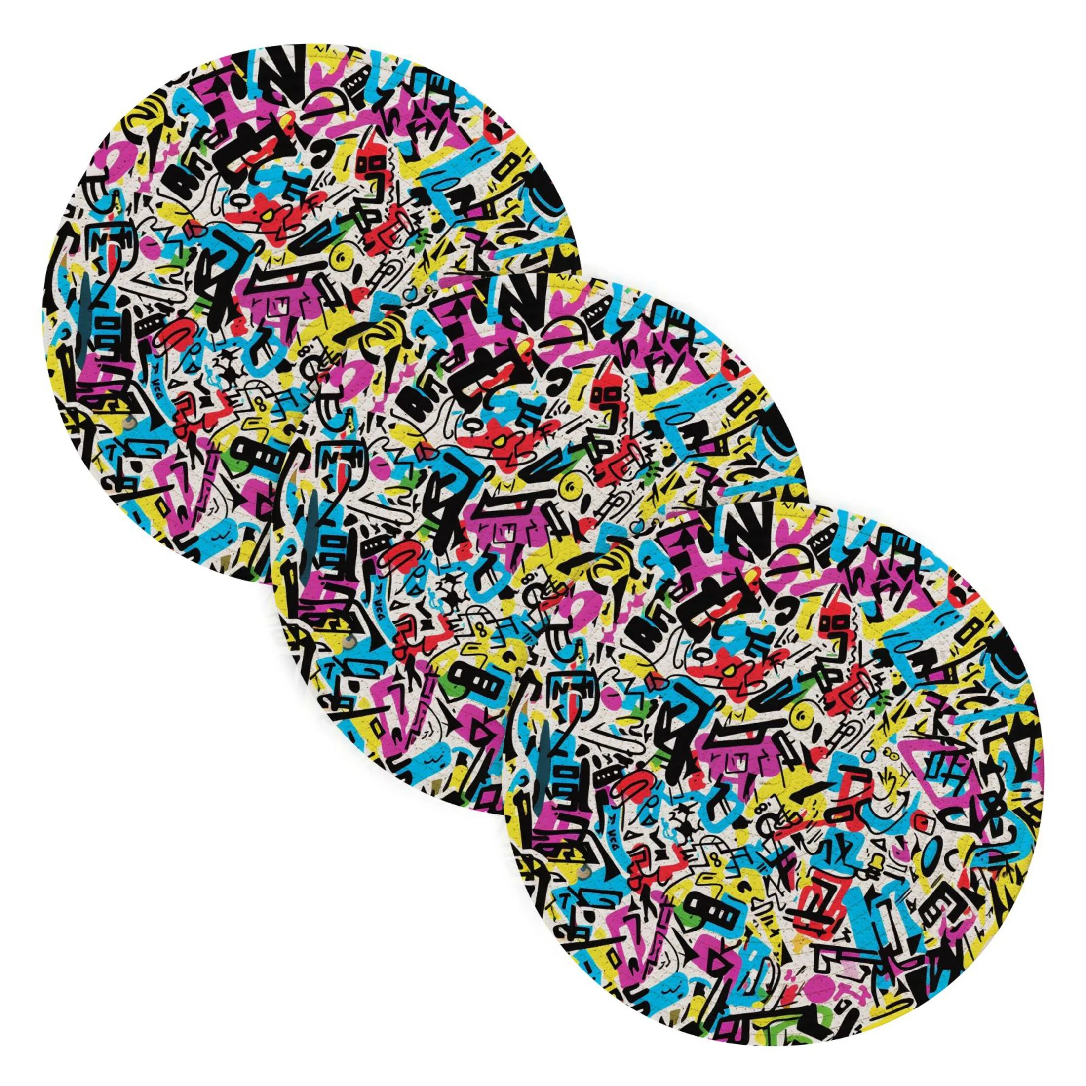 Abstract Pattern 3 PCs Pot Holders Trivets Kitchen 15