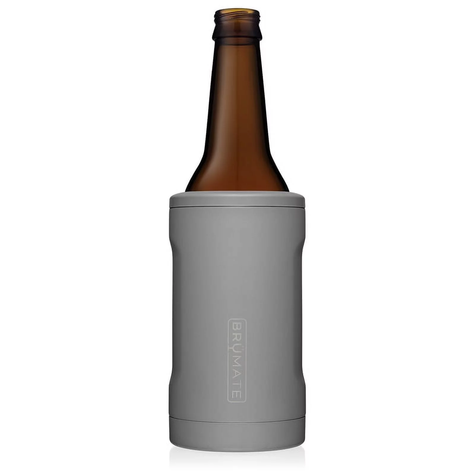 BruMate Hopsulator Bott'l 12 oz Bottle Matte Gray BPA Free Vacuum Insulated Bottle