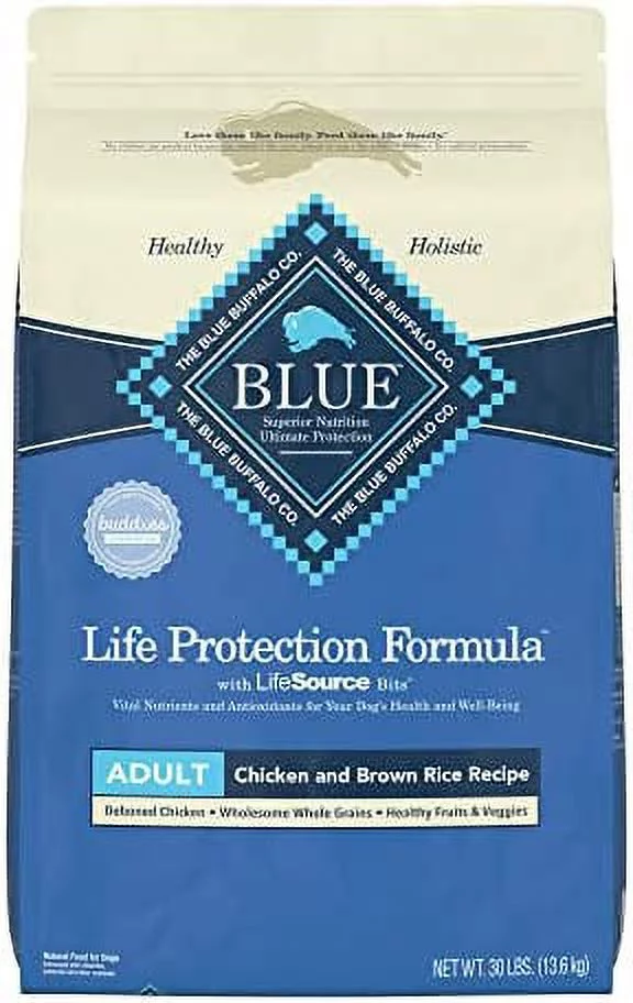 Blue Buffalo Life Protection Formula Natural Adult Dry Dog Food, Chicken and Brown Rice 30-lb Chicken & Brown Rice 30 Pound (Pack of 1)