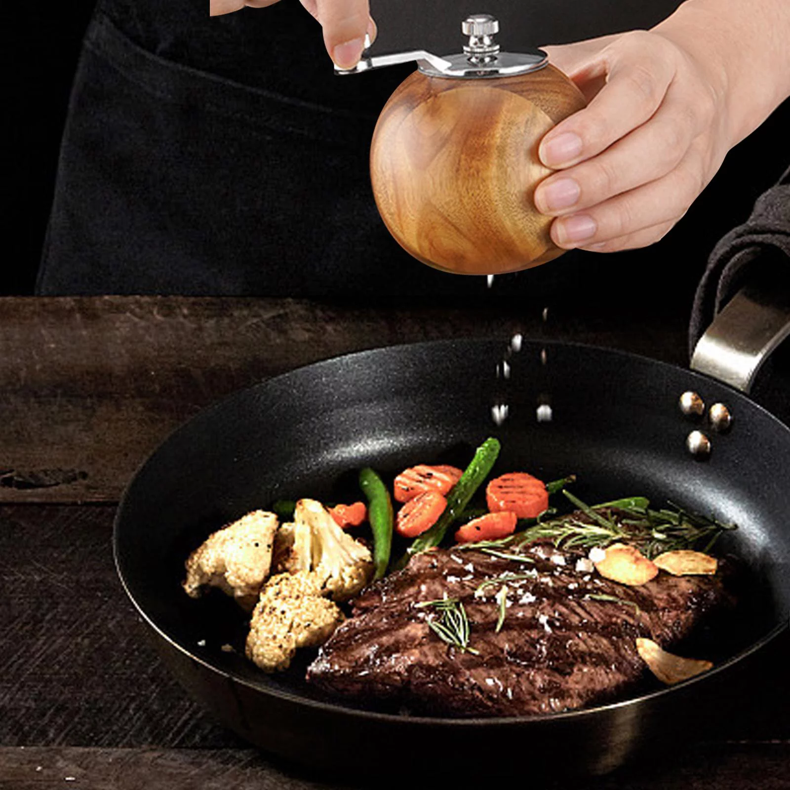 Hand Crank Grinder Spice Grinder Multipurpose Seasoning Easy to Use Pepper Accs