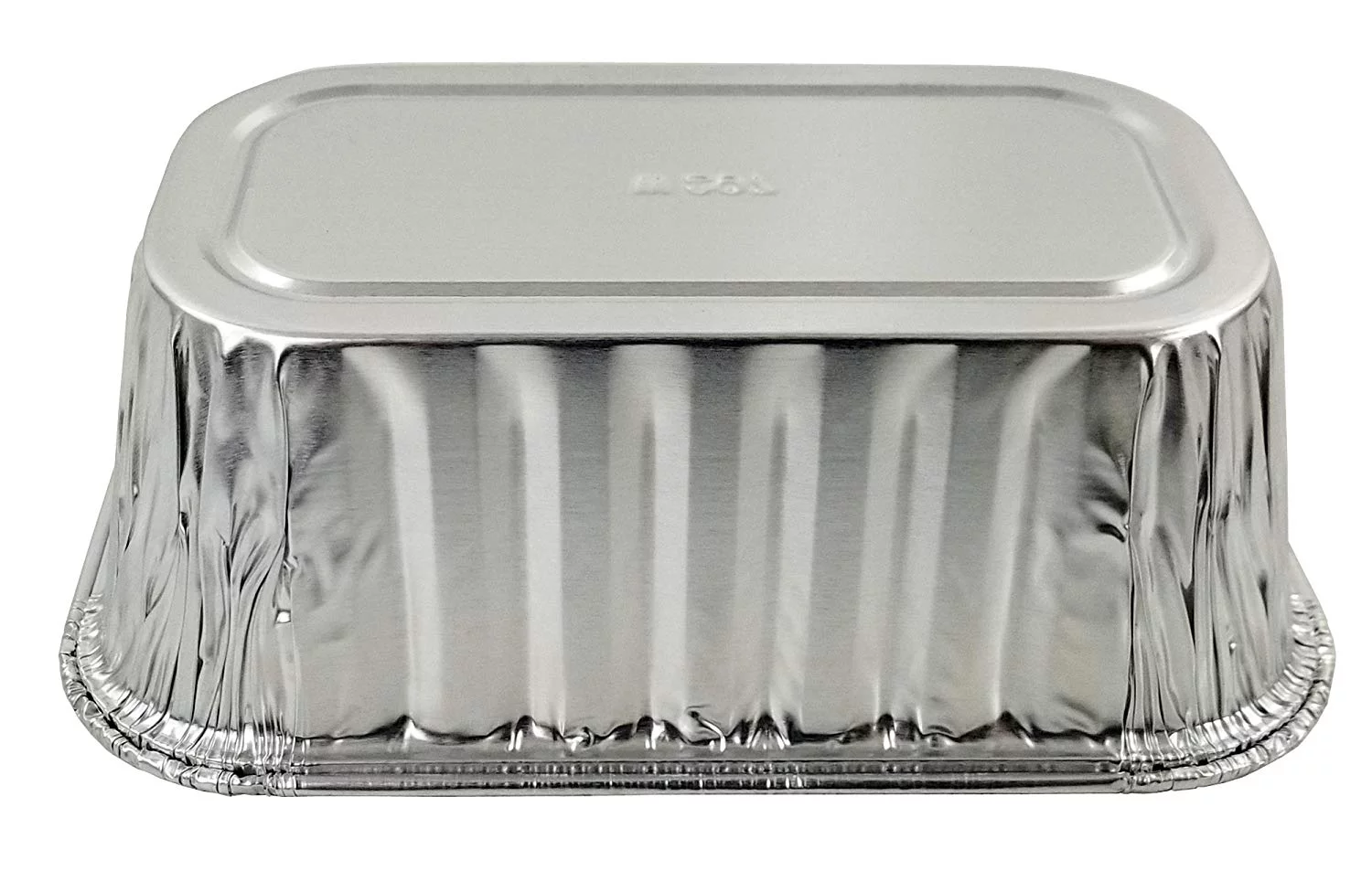 1 lb. Aluminum Foil Small Mini-Loaf Bread Pan w/Clear Dome Lid (Pack of 50 Sets)