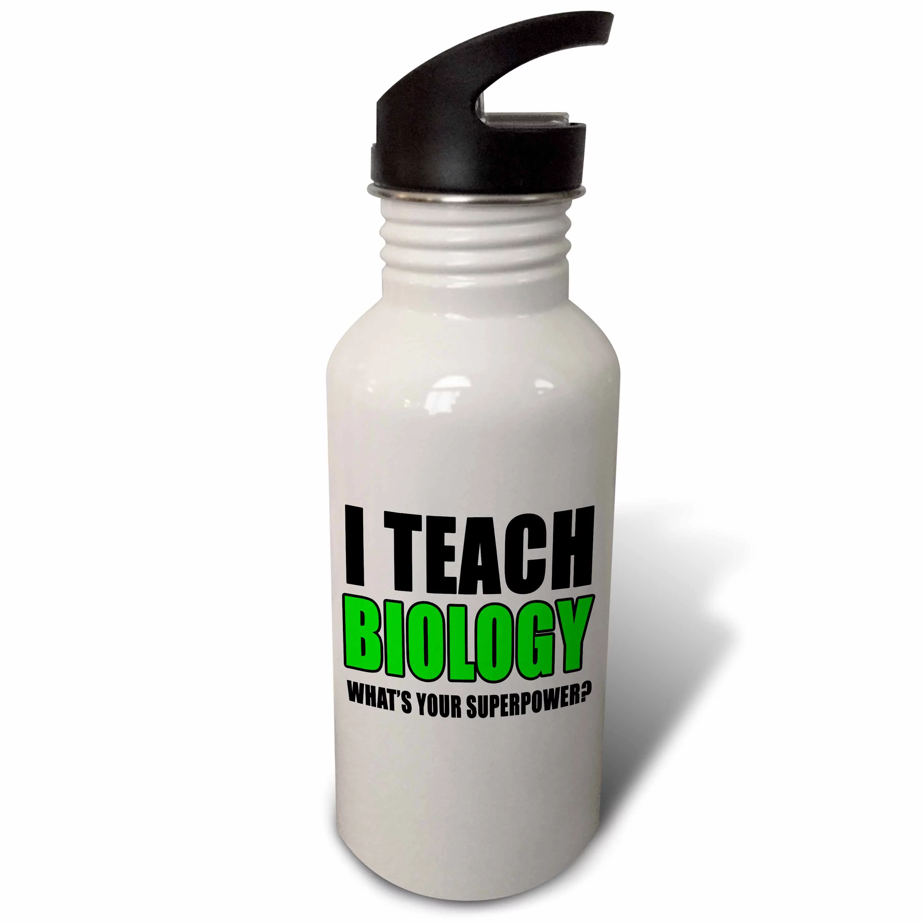 I Teach Biology Whats Your Superpower Green 21 oz Sports Water Bottle wb-223987-1