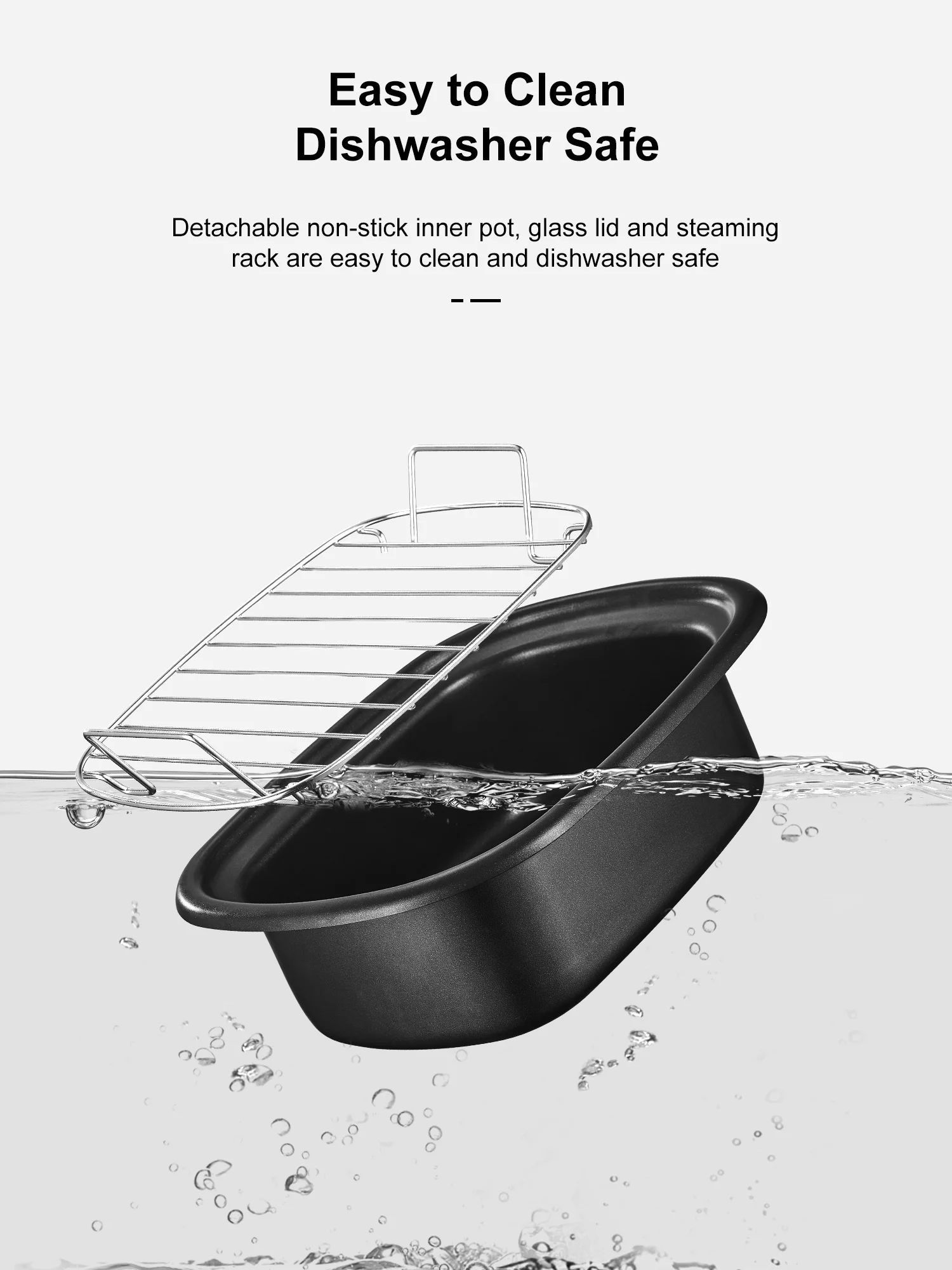 AICOOK Slow Cooker, 6Qt 10 in 1 Preset Multifunctional Cooker, Steamer, Yogurt Maker