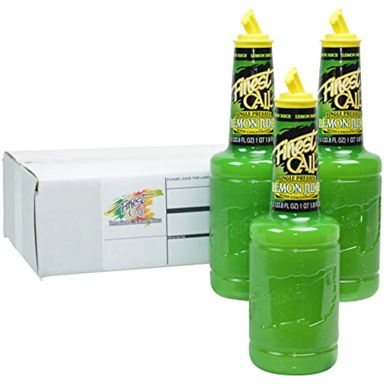 Finest Call Premium Single Pressed Lemon Juice Drink Mix, 1 Liter Bottle (33.8 Fl Oz), Pack Of 3