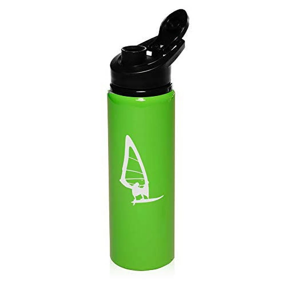 MIP Brand 25 oz Aluminum Sports Water Travel Bottle Wind Surf (Bright-Green)