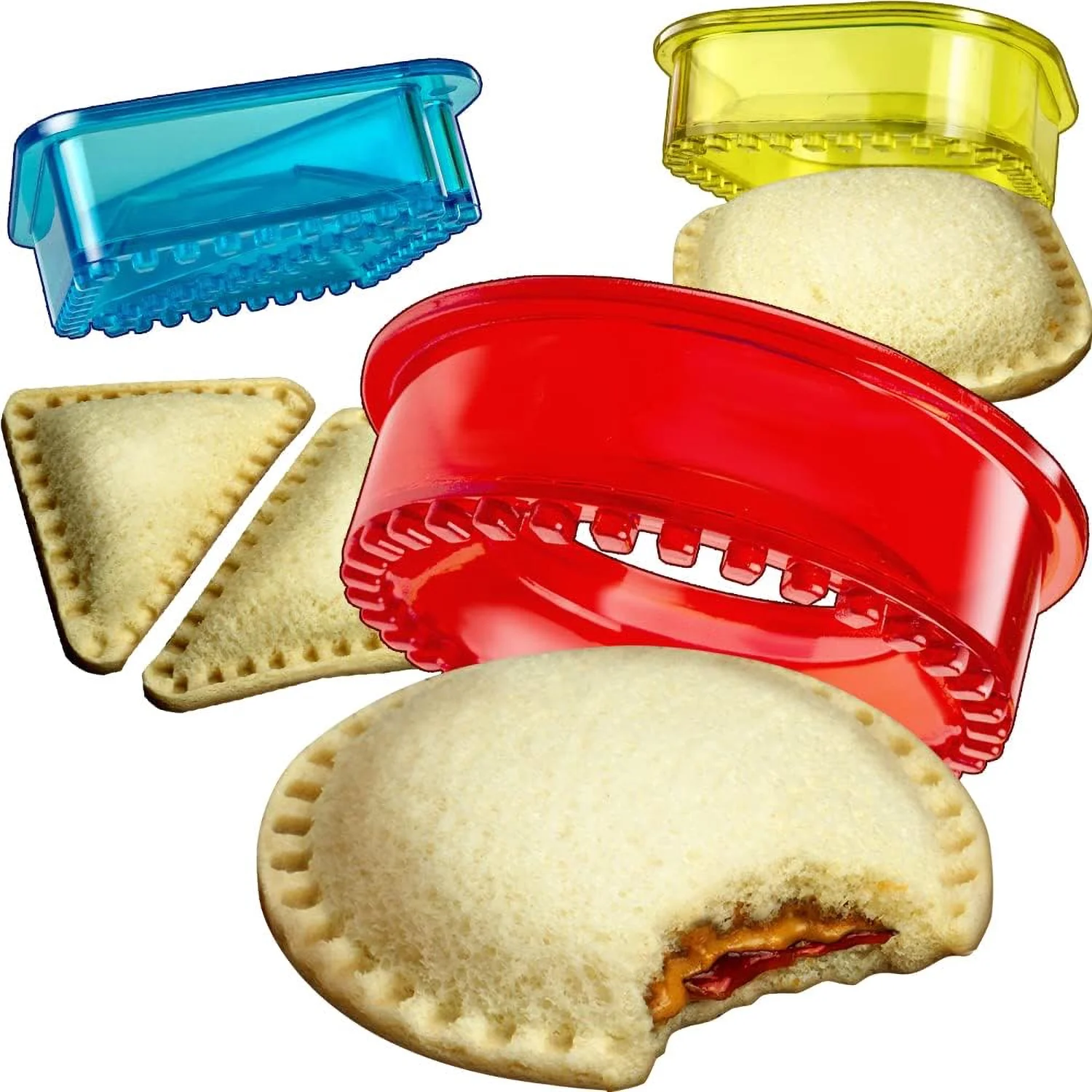 RUseeN Sandwich Cutter and Sealer - Uncrustables Sandwich Maker - Cut and Seal - Great for Lunchbox and Bento Box - Boys and Girls Kids Lunch - Circle, Square, Triangles