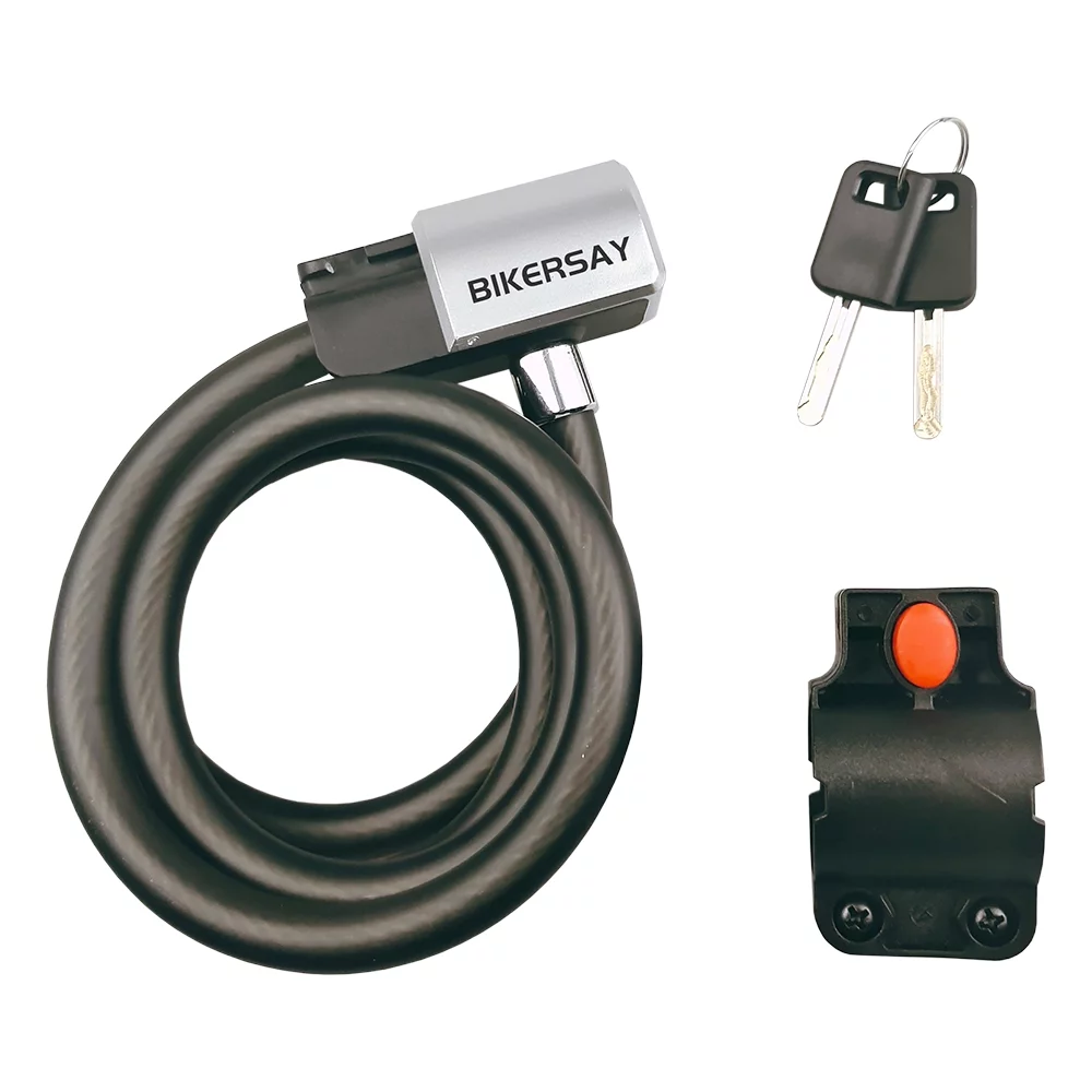 4 Feet Anti-theft Bicycle Lock Cable Coil with Mounting Bracket and Keys