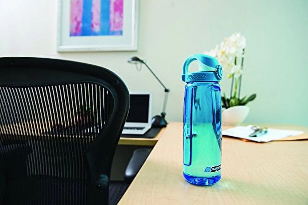 Nalgene Tritan On The Fly Water Bottle, Clear with Blue/White, 24Oz