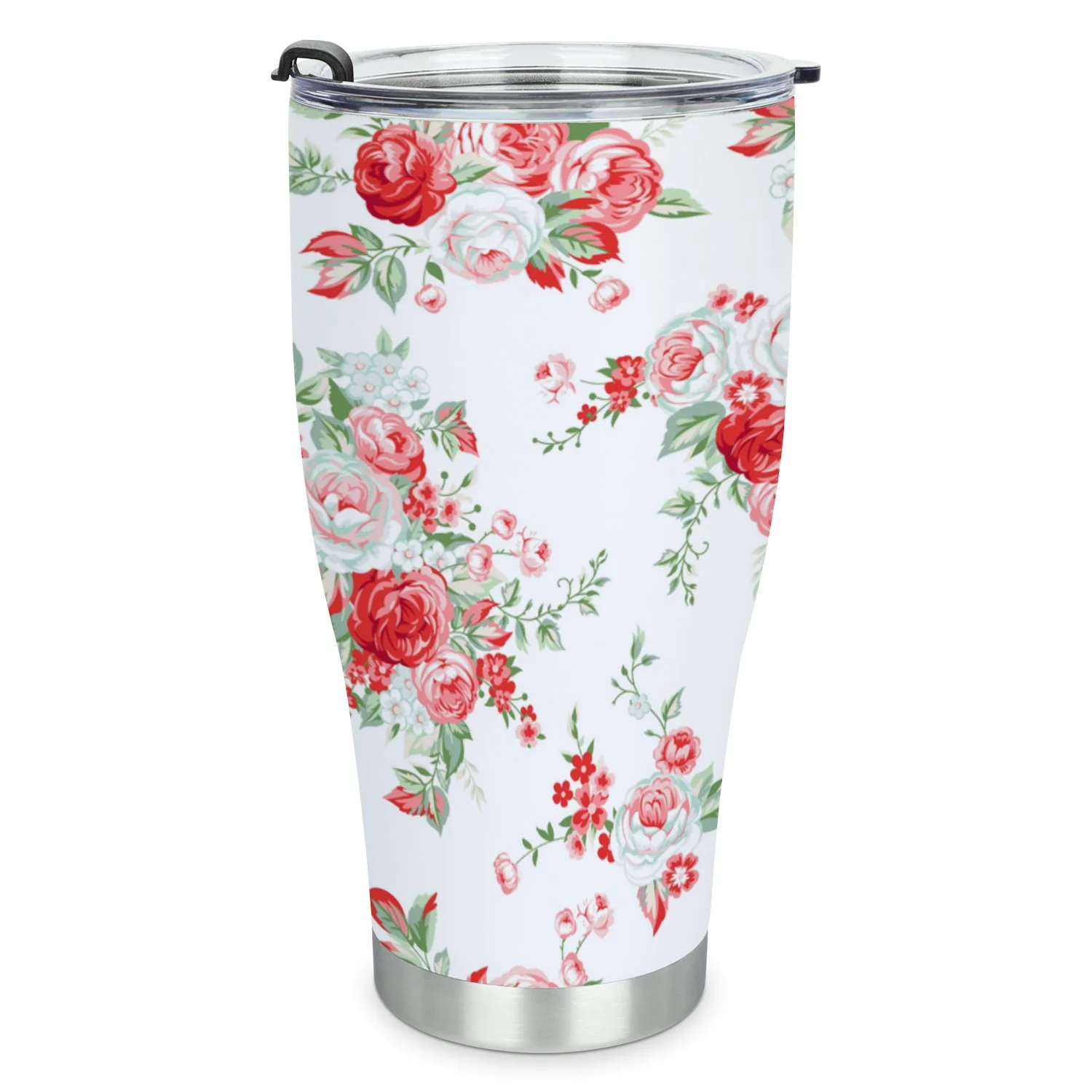 Hidove Stainless Steel Tumbler, Vintage Roses 30oz Leak Proof & Stainless Steel Bottle for Hot & Cold Drinks - Coffee Travel Mug, Water Metal Canteen, Thermal Cup