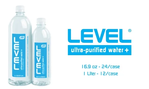 Level Water (Ultra-Purified Water+) 16.9 oz, Ionic Minerals Added For Superior Taste and Hydration, 9.0+ pH, 24/case