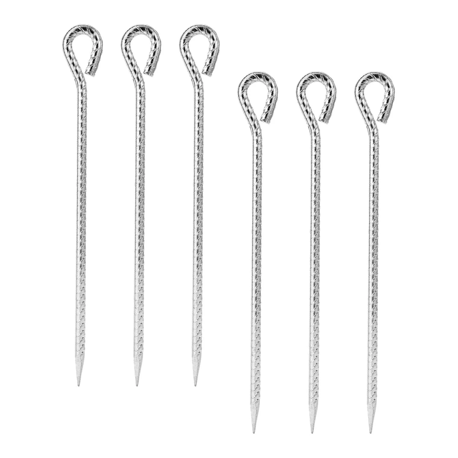 kesoto 6 Pieces Tent Stakes Pegs Tent Nails Reusable Beach Spikes Anchor Canopy Stakes with Hook for Backpacking Trip Lawn Tarpaulin 40CM