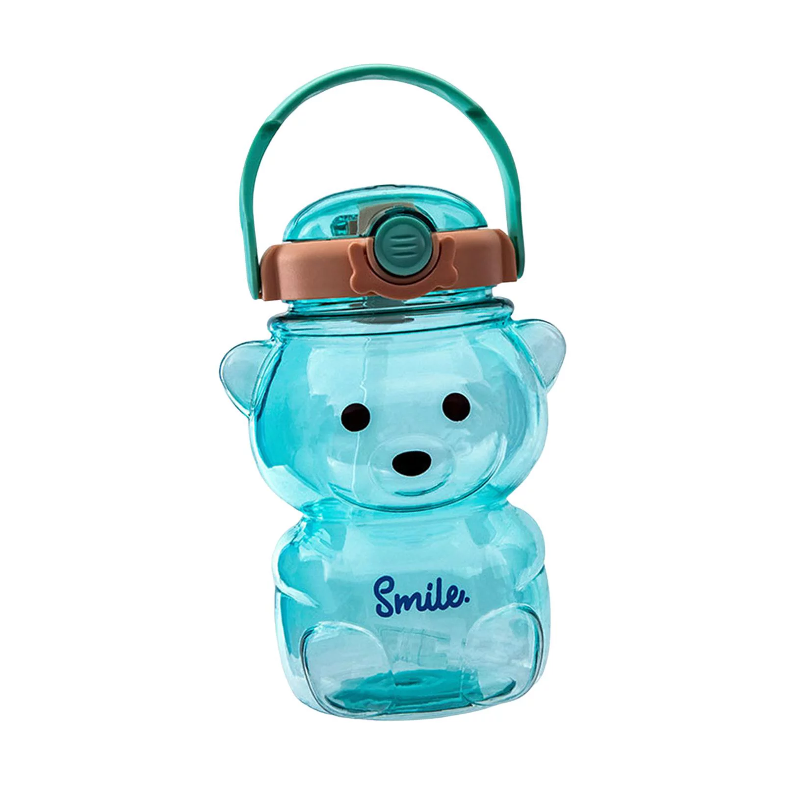 cute Bear tubularis Bottle, Water Bottle with tubularis, Cartoon DIY Drinks, Adjustable Straps Beverage, Portable Drinking Cup for Girls Hiking Women 1000ml Blue
