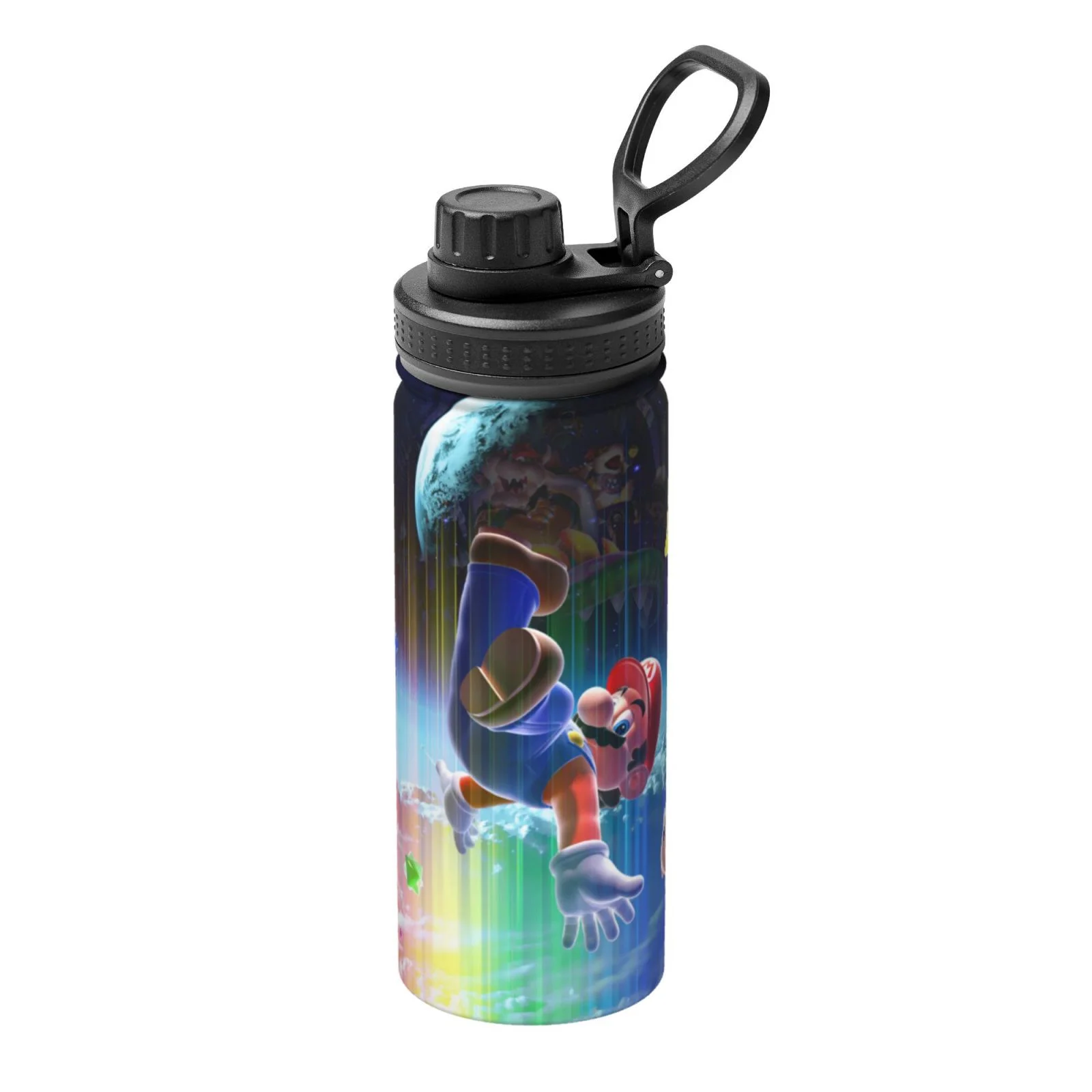 Super Mario Galaxy Unisex Sports Insulated Water Bottles Kettle Stainless Steel Portable Cup 18OZ For School Travel Gym Running