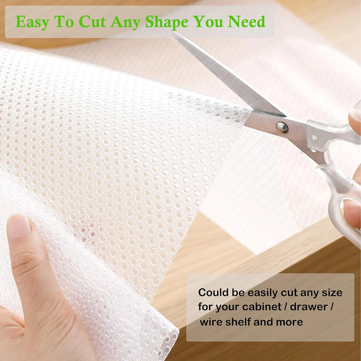 Cabinet Liners Non Slip Waterproof Clear Kitchen Drawer Shelf Liner Non Adhesive Mat for Fridge, Dresser, Wire Shelf, Toolbox, Cupboard, Pantry, Storage and Desk (24 Inch X 20 FT)