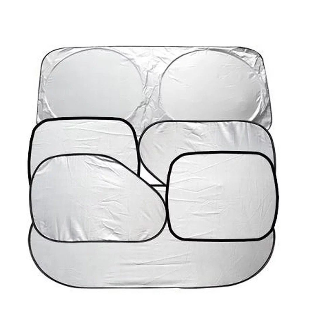 Unique Bargains 6 in 1 Silver Tone Car Front Windshield Side Rear Window Sun Shade UV Protection Set