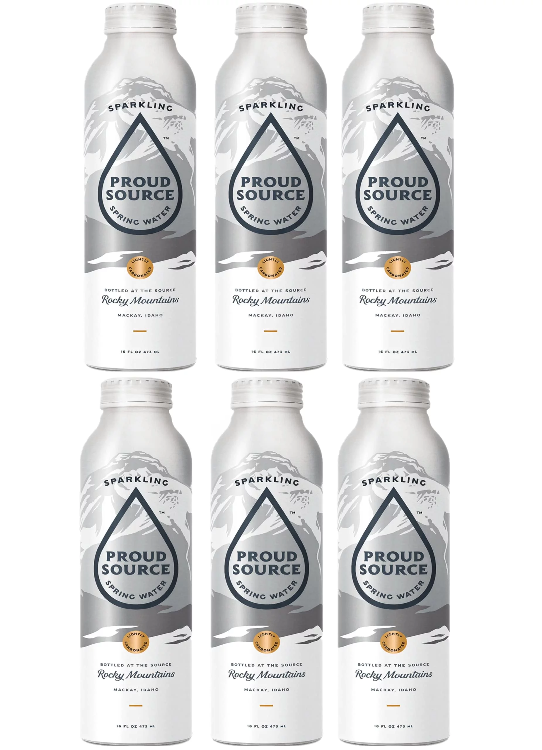 Proud Source Sparkling Spring Water - Refreshing 16oz Bottles, Convenient Pack of 6 - Stay Hydrated in Style!