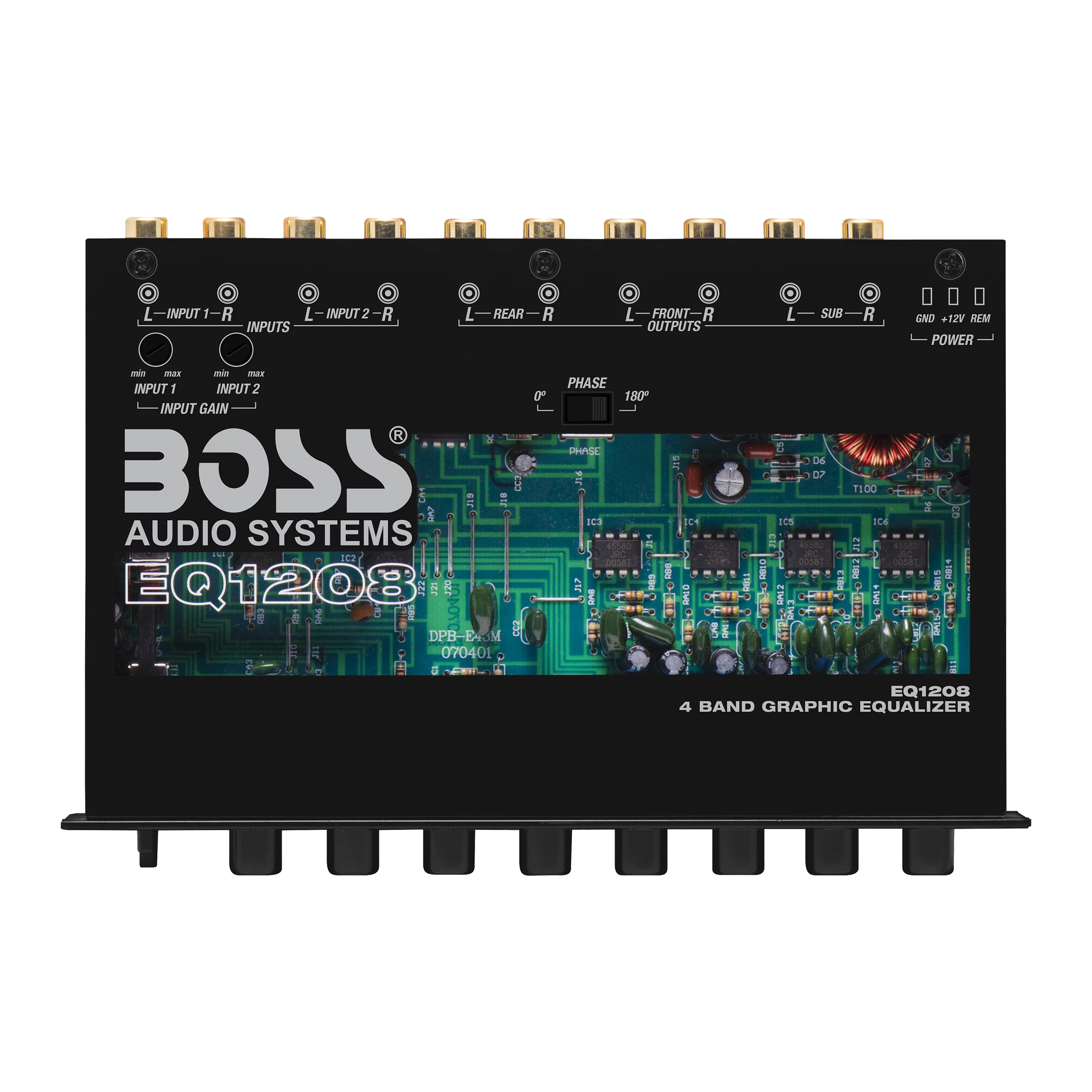 NEW BOSS EQ1208 4-Band Preamp Car Audio Equalizer w/ Subwoofer Sub Output EQ Out