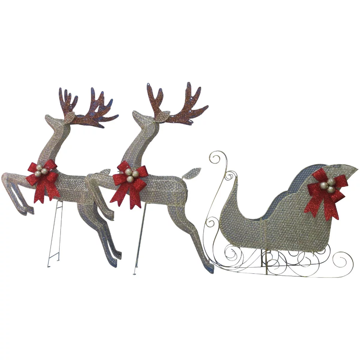J Hofert 43 In. Deer & 27 In. Sleigh LED Holiday Figure 4383