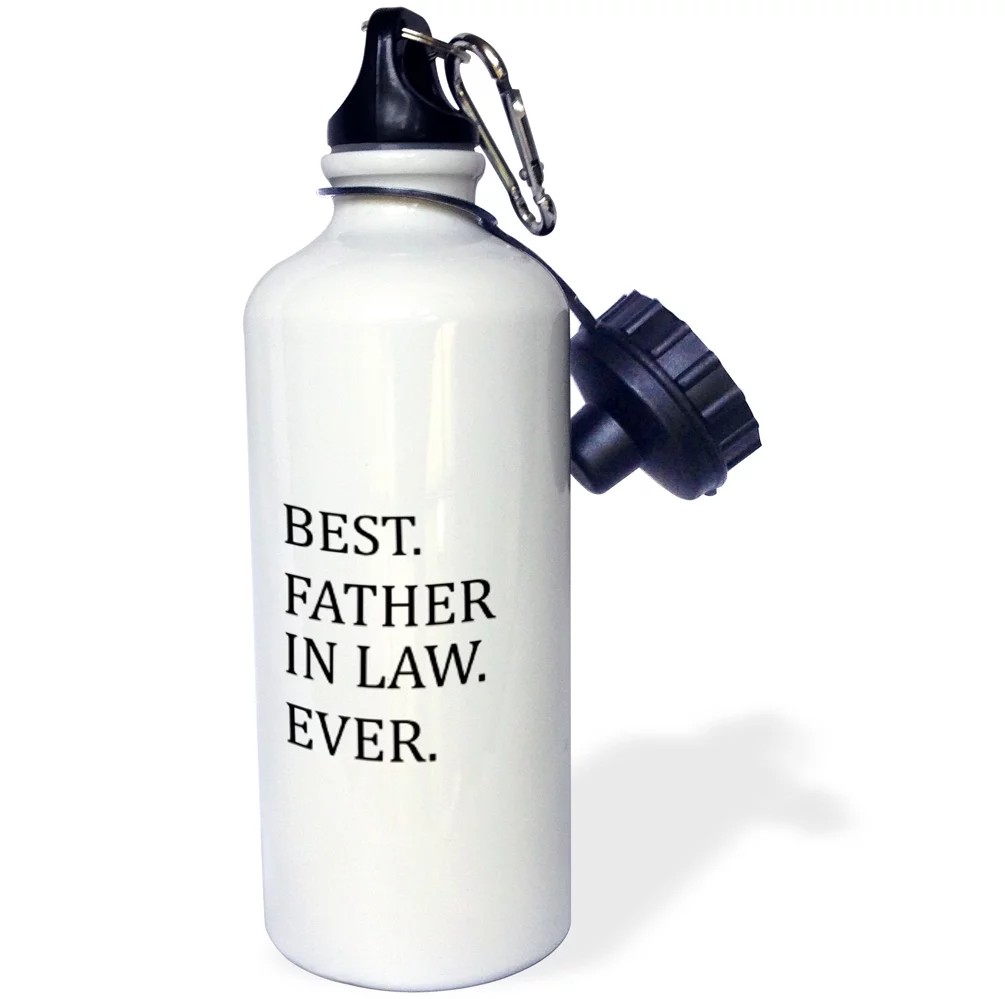 Best Father in Law Ever - Fun humorous Gifts for the Inlaws - family humor - black text 21 oz Sports Water Bottle wb-151498-1