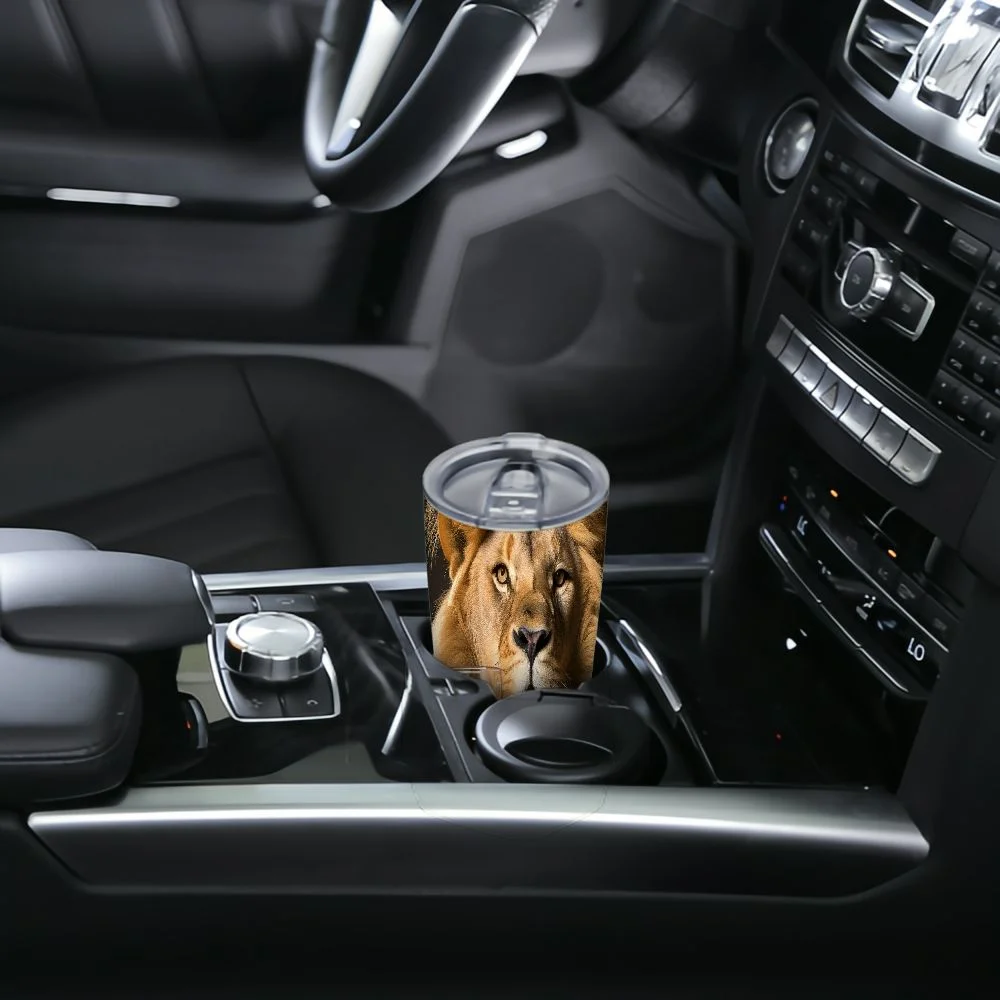 JEUXUS  water bottle with straw - CHARLI - insulated stainless steel water bottle - thermos - girls/boys (Lion 'Star', )