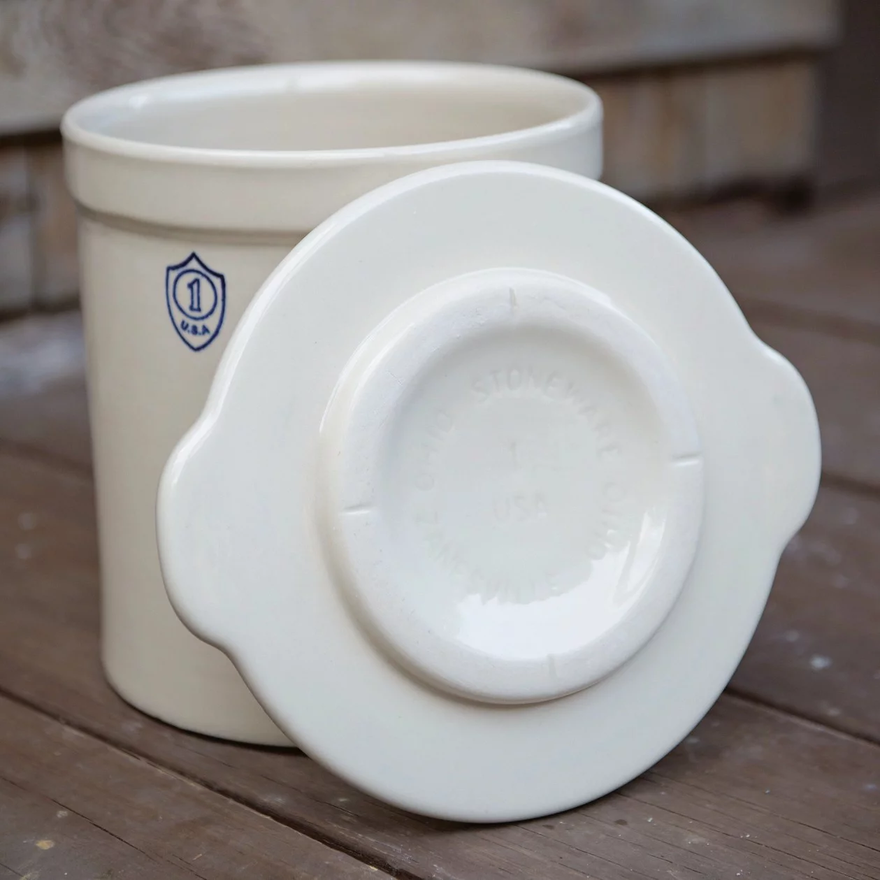 Ohio Stoneware 11600 Crock Cover, White, 1 Gallon