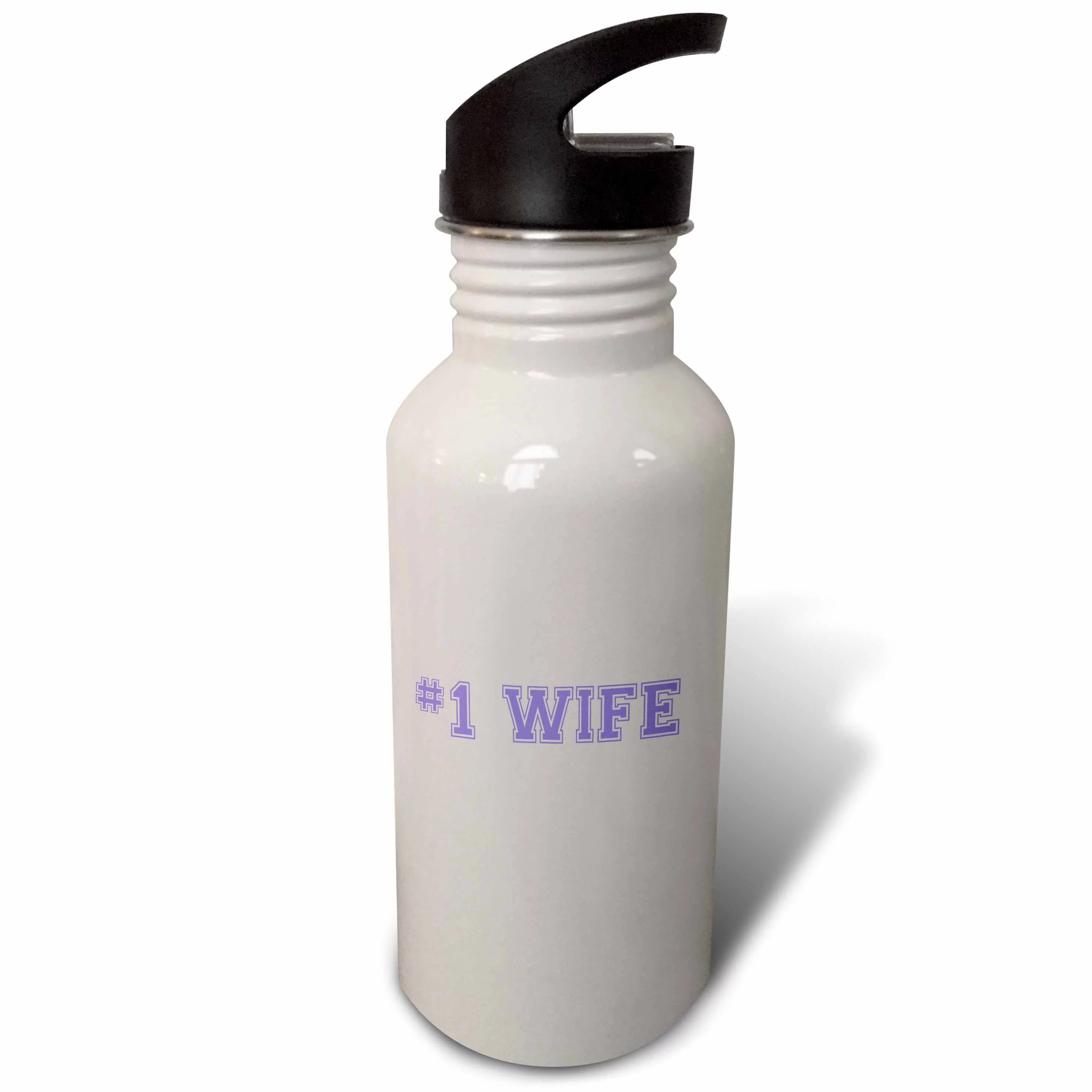 #1 Wife - Number One award for worlds greatest and best wives - purple text Wedding anniversary 21 oz Sports Water Bottle wb-151616-1