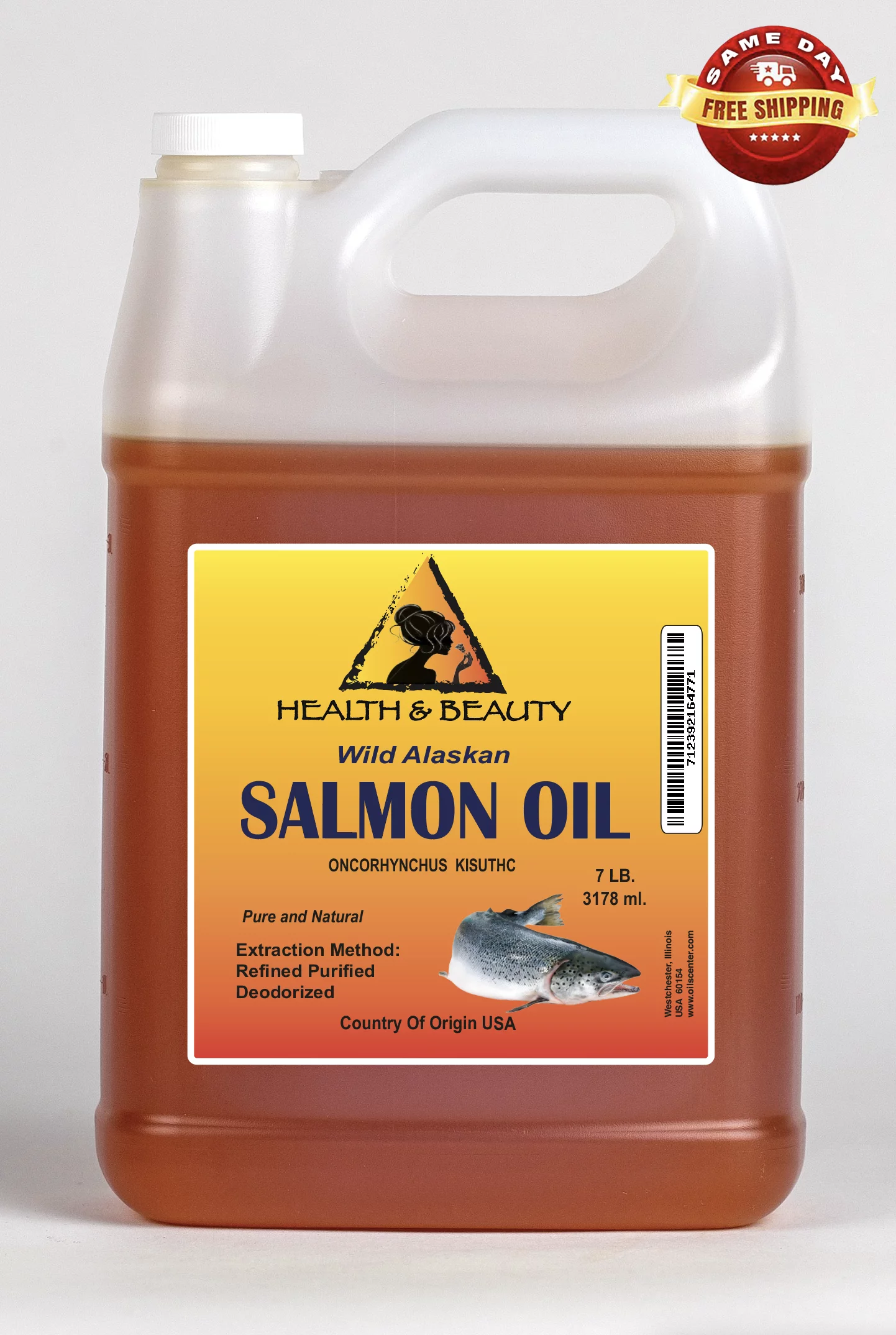 Wild alaskan salmon oil by h&b oils center all natural for dogs & cats 7 lb