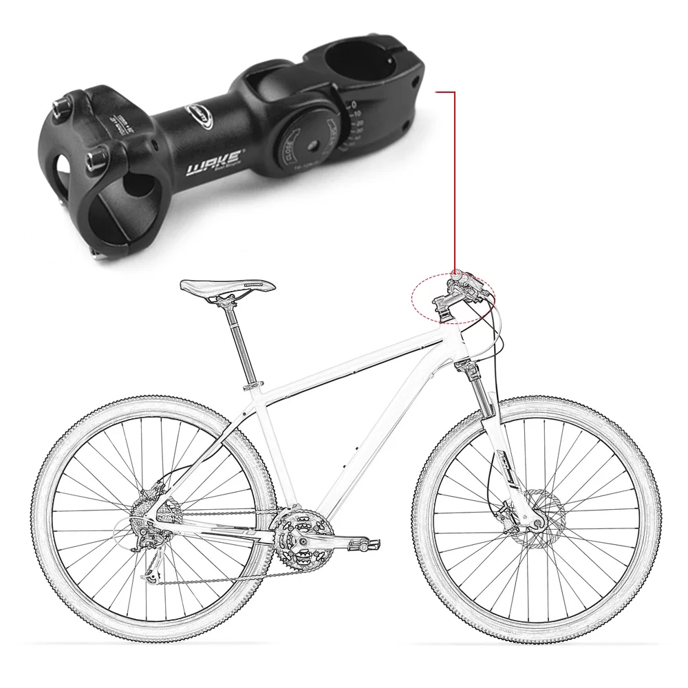 WAKE 25.4mm / 31.8mm 60 Degree Adjustable Bike Aluminum Alloy MTB Mountain Bike Road Handlebar Riser