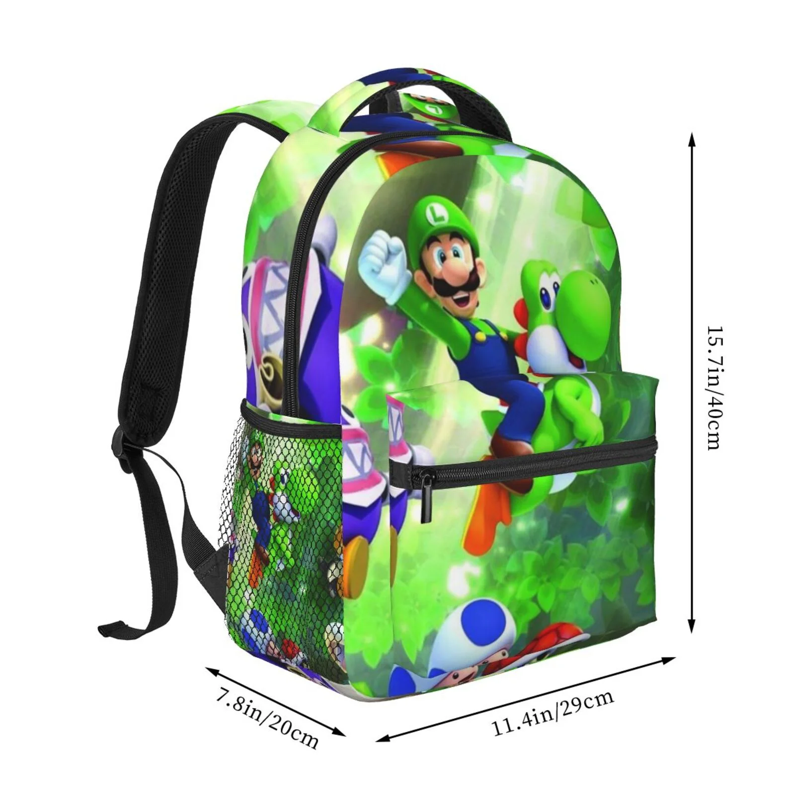 Luigi's Mansion Poster Adjustable Laptop Backpack School Student Book Bag Satchel Rucksack Shoulders Daypack For Adult And Kids