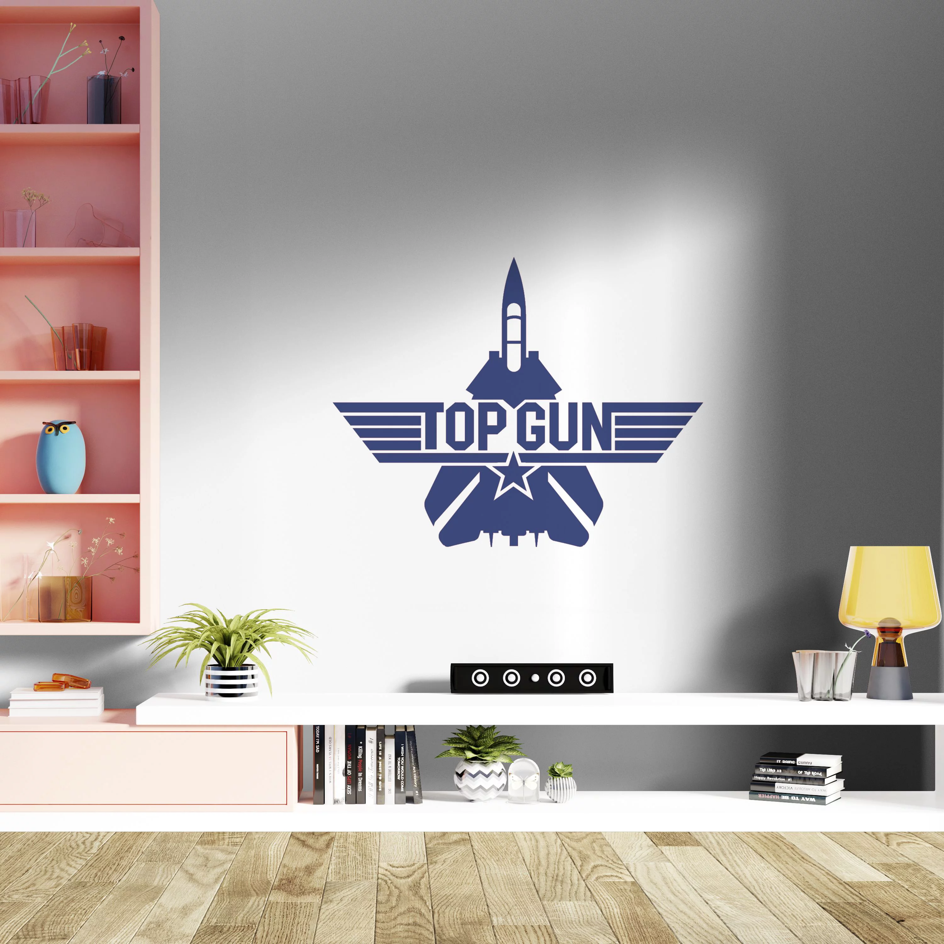 Removable Living Room Bedroom Top Gun Movie Decor F-5 E And Tiger II Aircraft Design Adhesive Wall Decal | 22