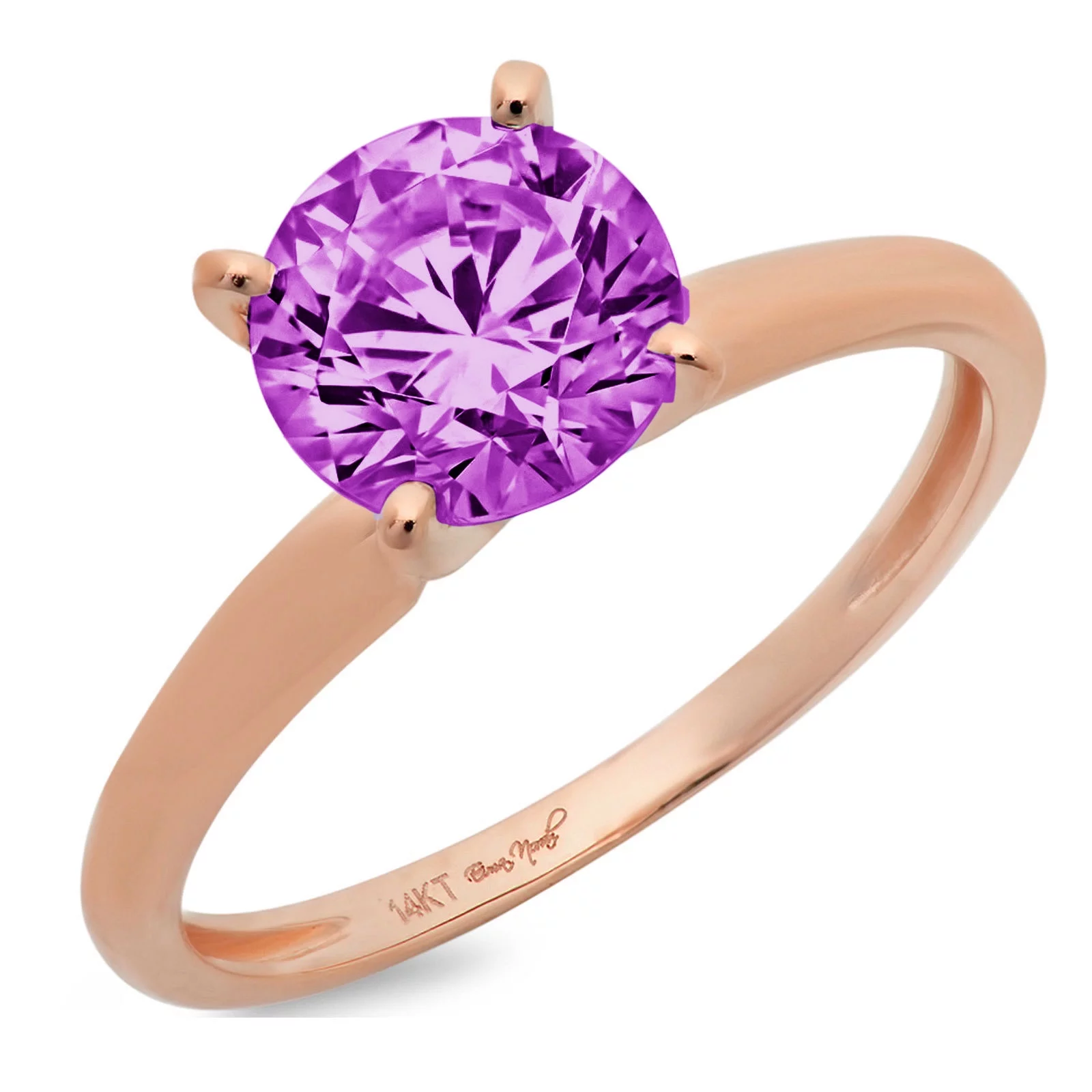 3.0ct round cut simulated alexandrite 18k rose gold anniversary engagement ring size 9.5
