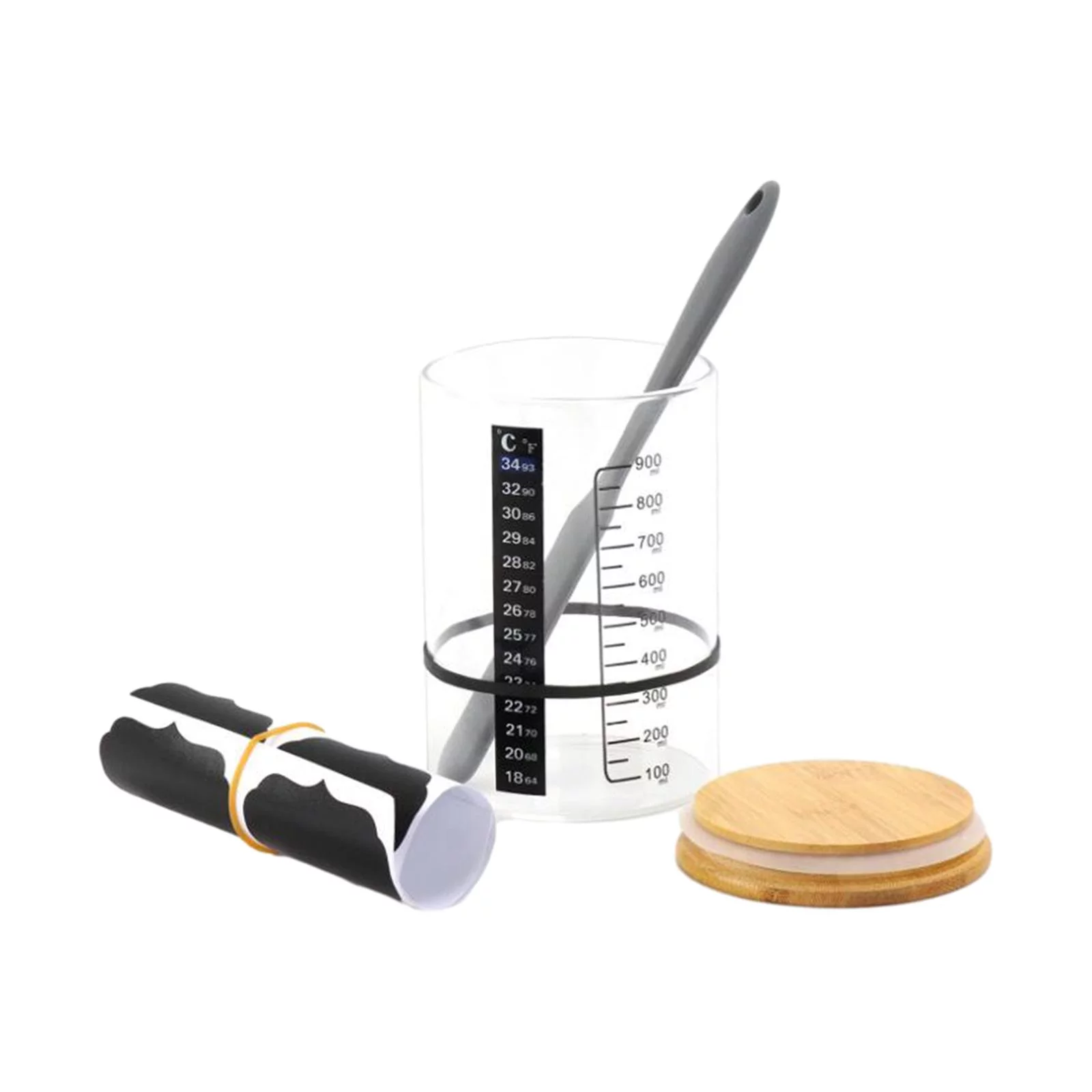 Sourdough Starter Kits Home Baking Supplies Bread Making Portable with Scale Wide Mouth for Home Household Coffee Shop Bakery